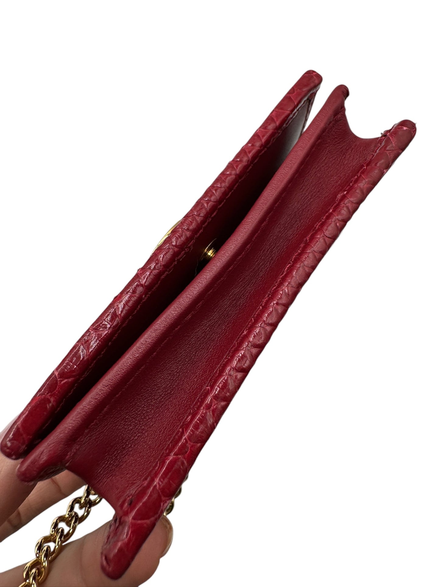 Estuche para tarjetas con solapa Zumi GG Red Python de segunda mano