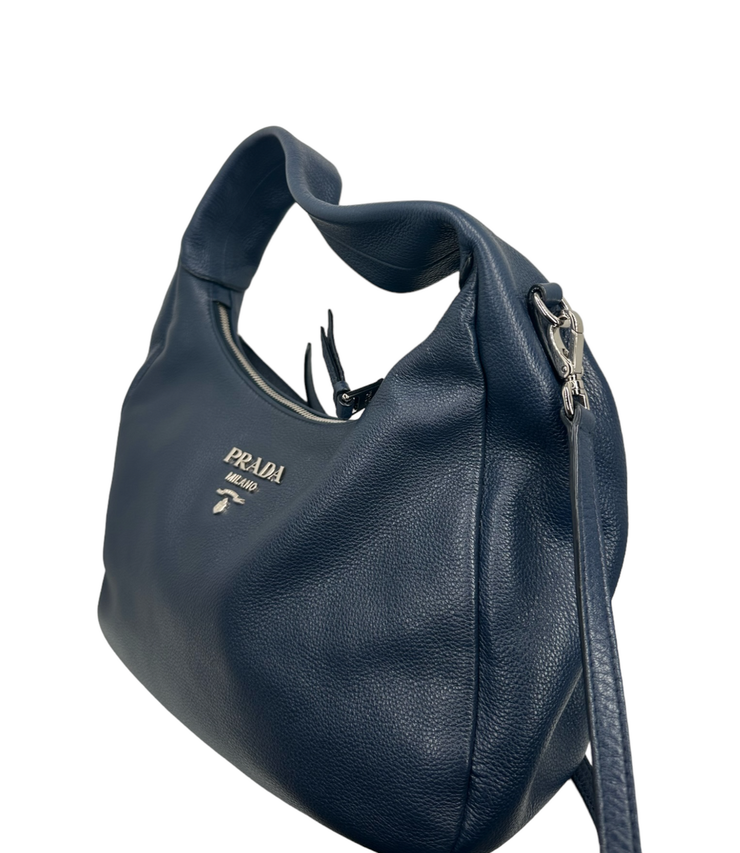 PRADA - Convertible Zipped Hobo Vitello Phenix