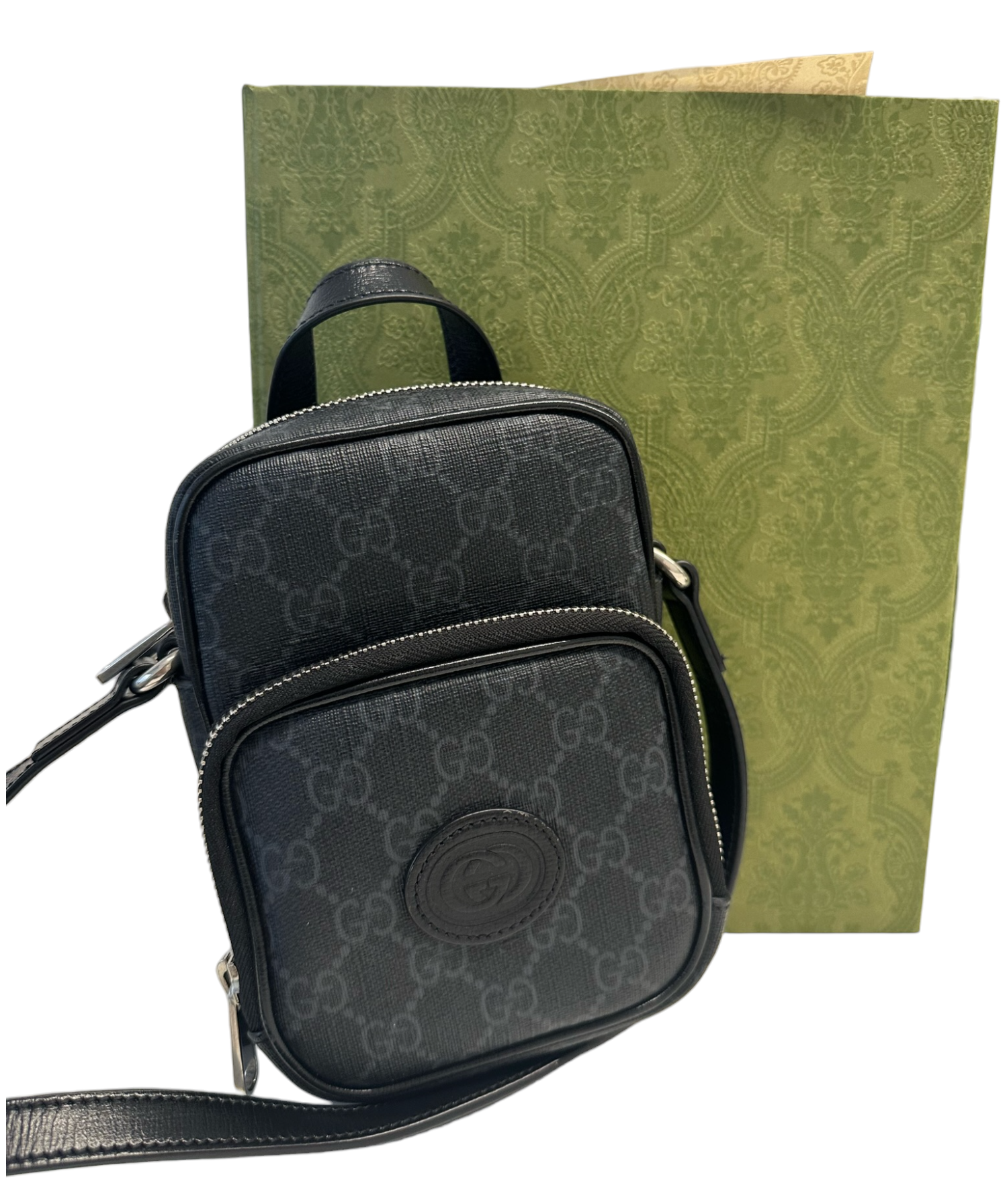 Gucci: Black Mini Interlocking G Heart Bag