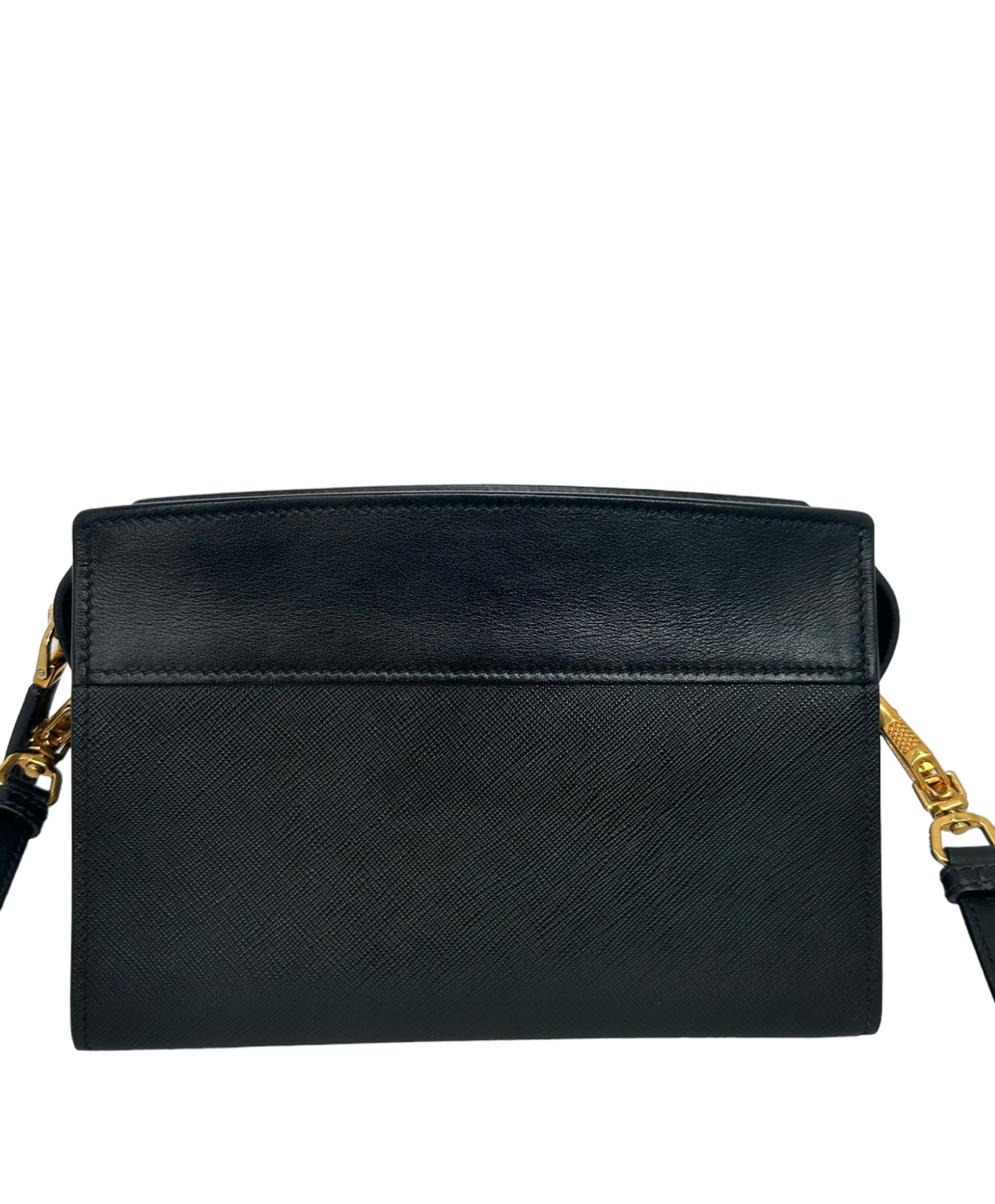 PRADA - Black Saffiano Esplanade Crossbody Bag