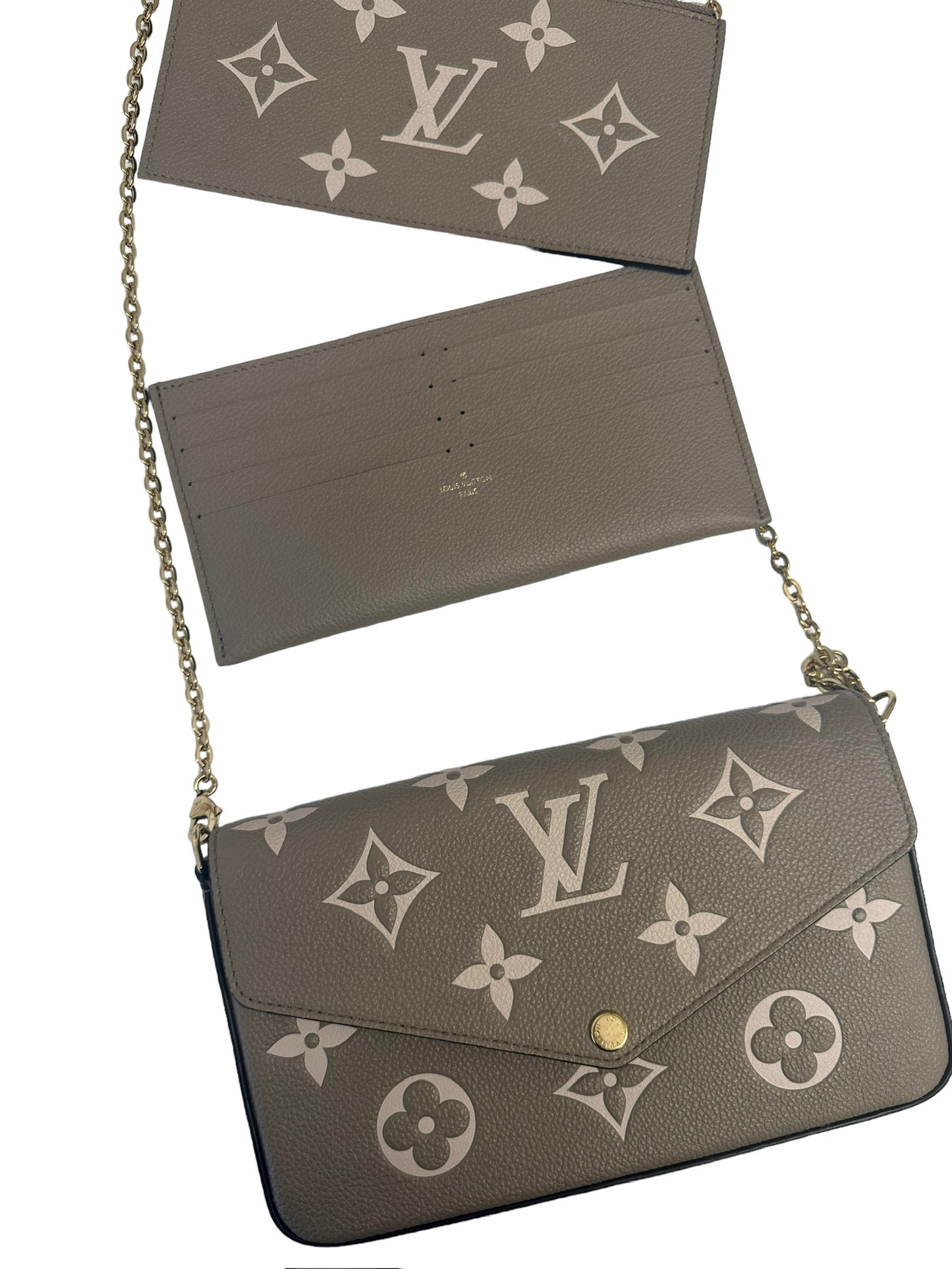 LOUIS VUITTON - Empreinte Monogram Giant Felicie Pochette Tourterelle Creme
