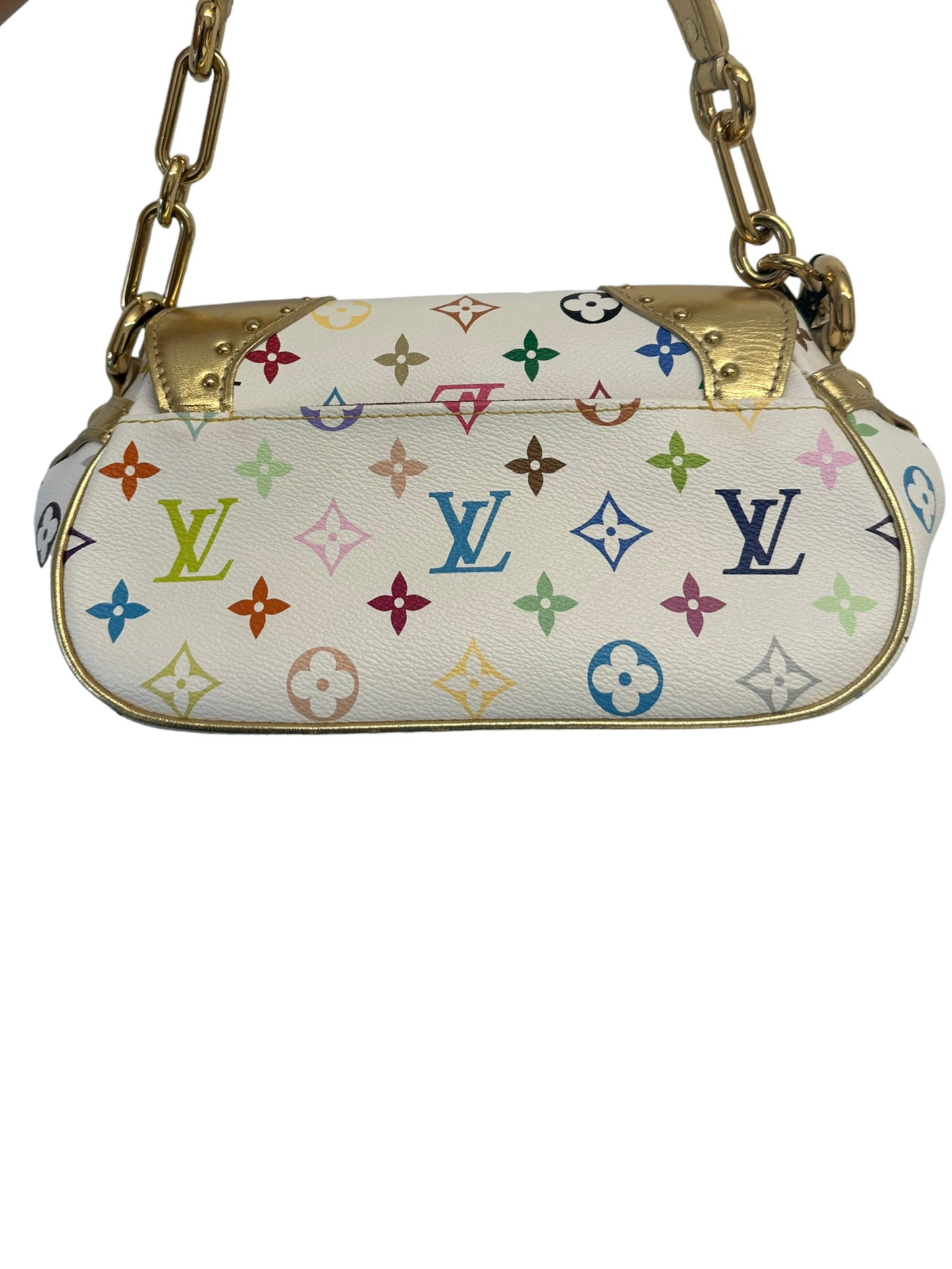 LOUIS VUITTON - White Multicolor Monogram Gold Marilyn
