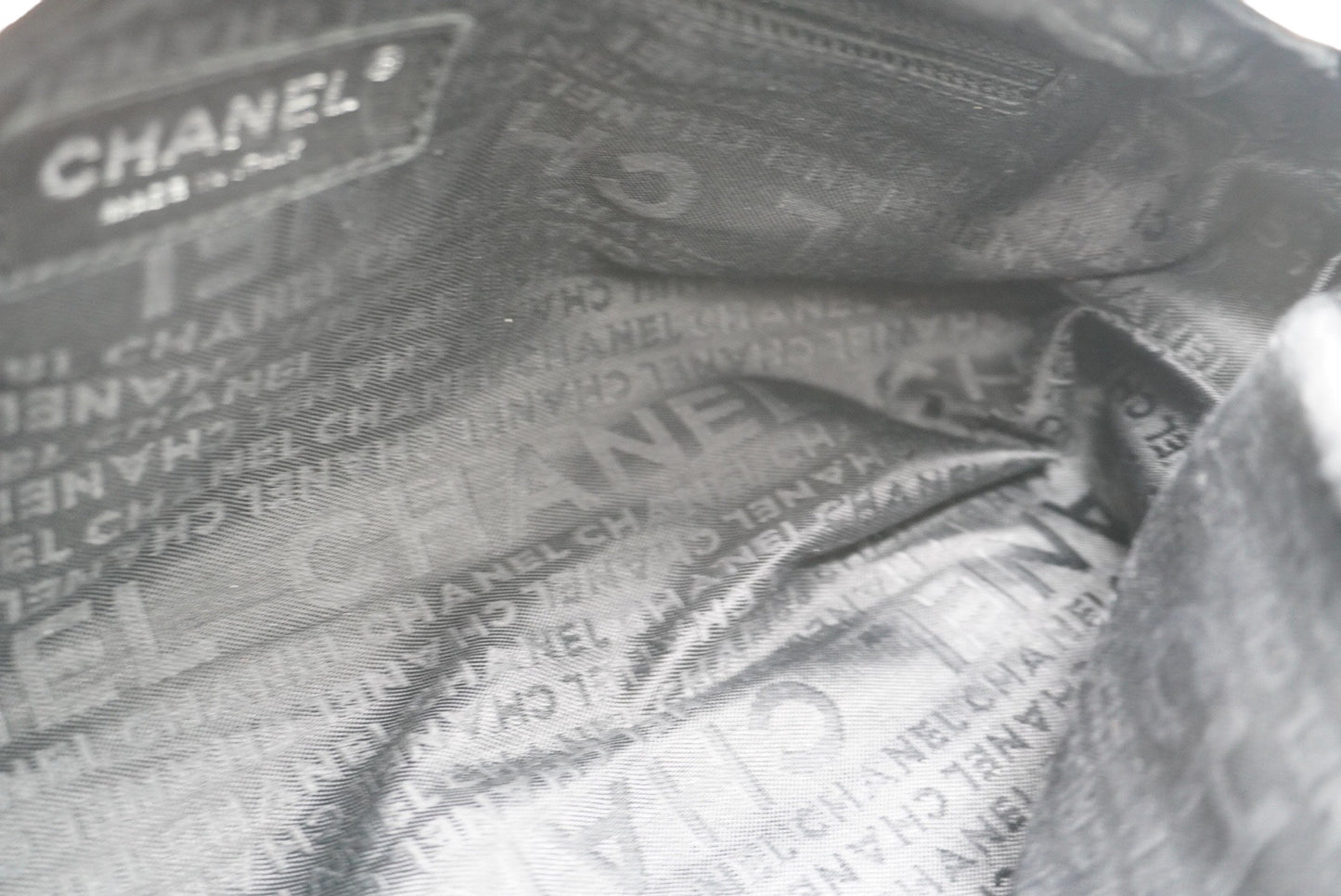 CHANEL - Vintage Zip Bowler Bag Printed Jacquard Medium