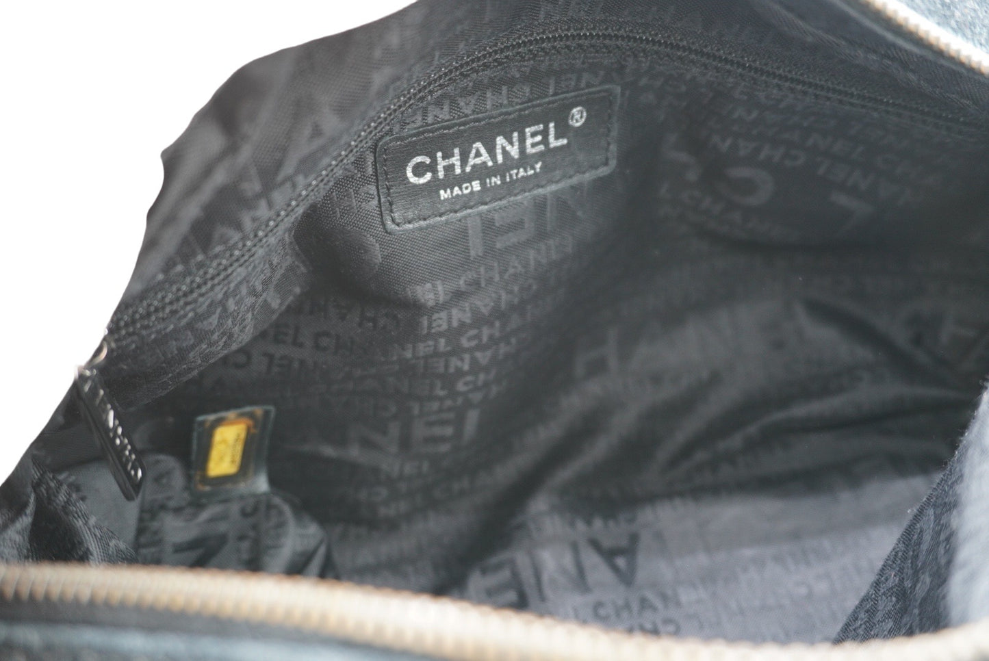 CHANEL - Vintage Zip Bowler Bag Printed Jacquard Medium