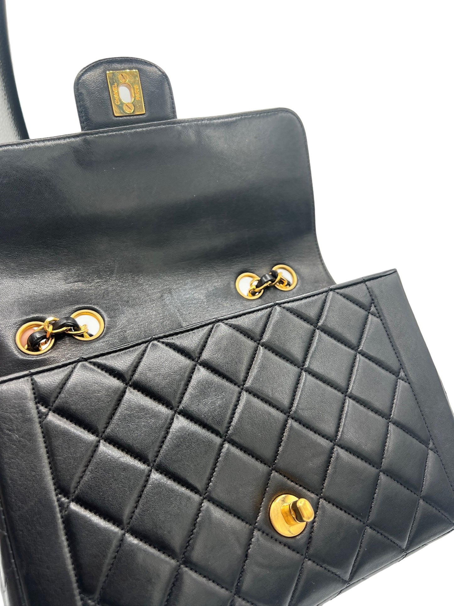CHANEL - Double Flap Lambskin Matelasse Shoulder Bag