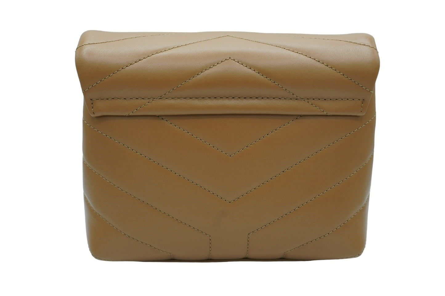 SAINT LAURENT - Bolso de mano Toy Loulou con monograma acolchado en piel de becerro marrón