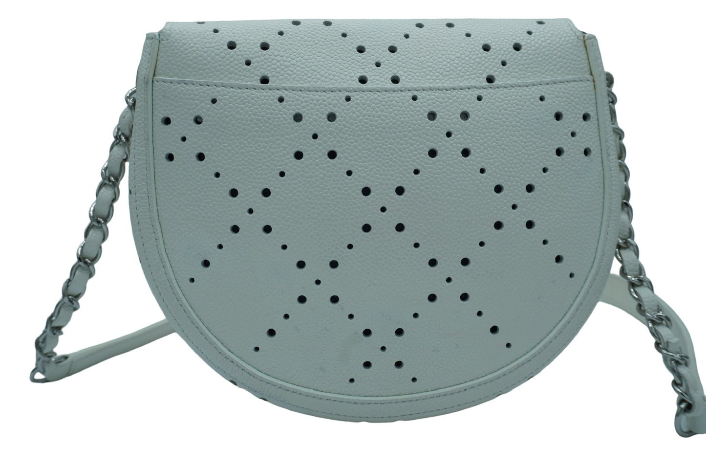 CHANEL - White CC Perforated Shoulder Bag