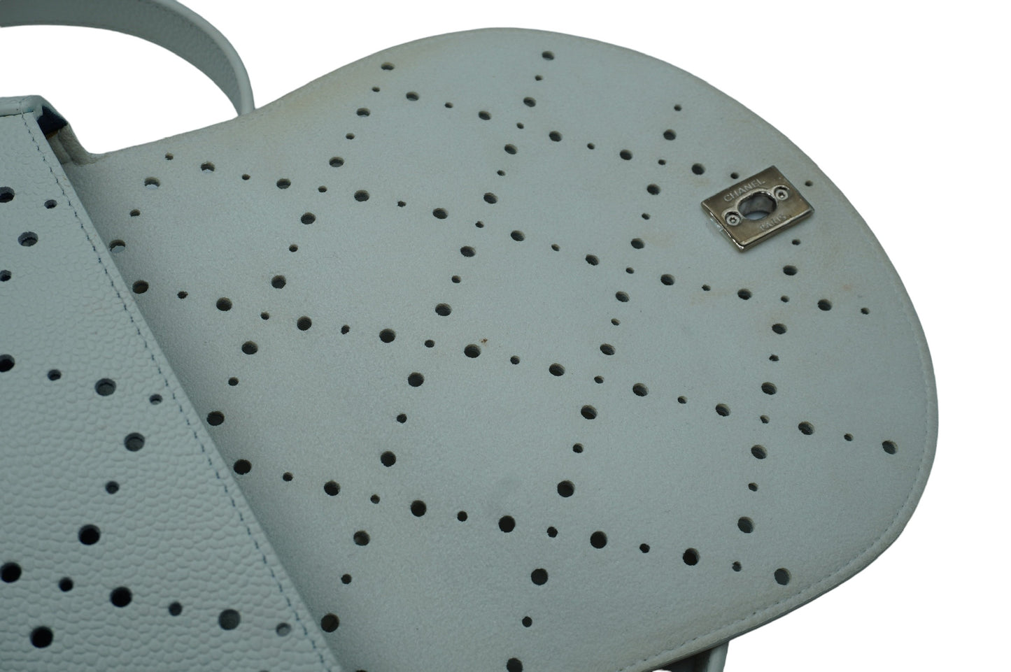 CHANEL - White CC Perforated Shoulder Bag