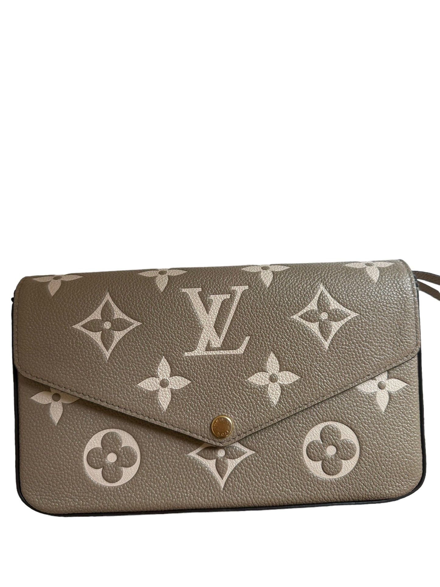 LOUIS VUITTON - Tourterelle Creme Empreinte Monogram Giant Félicie Pochette