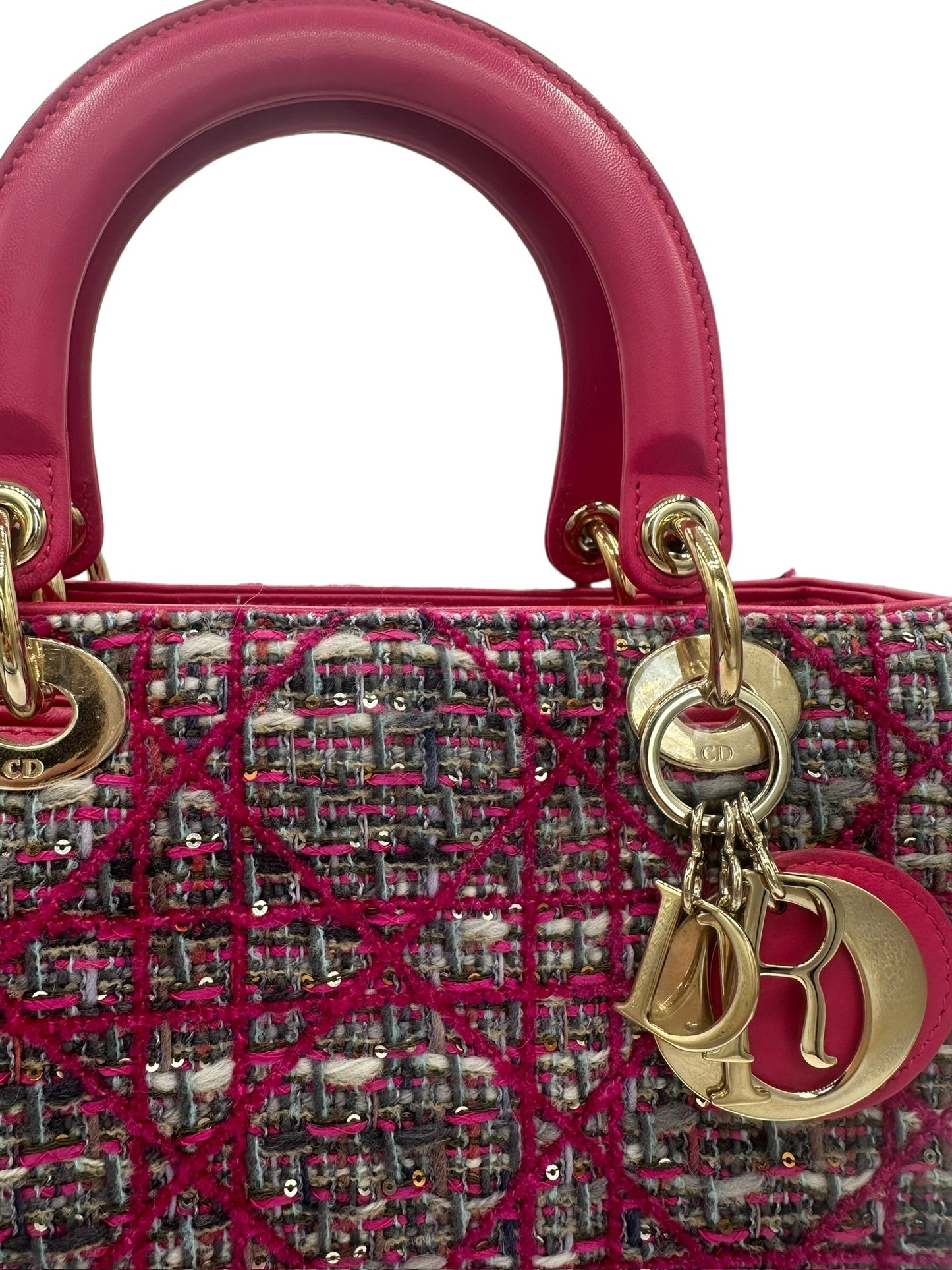 DIOR - Pink Tweed Medium Lady Dior