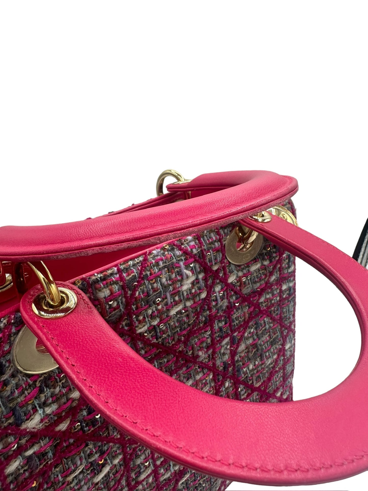 DIOR - Pink Tweed Medium Lady Dior