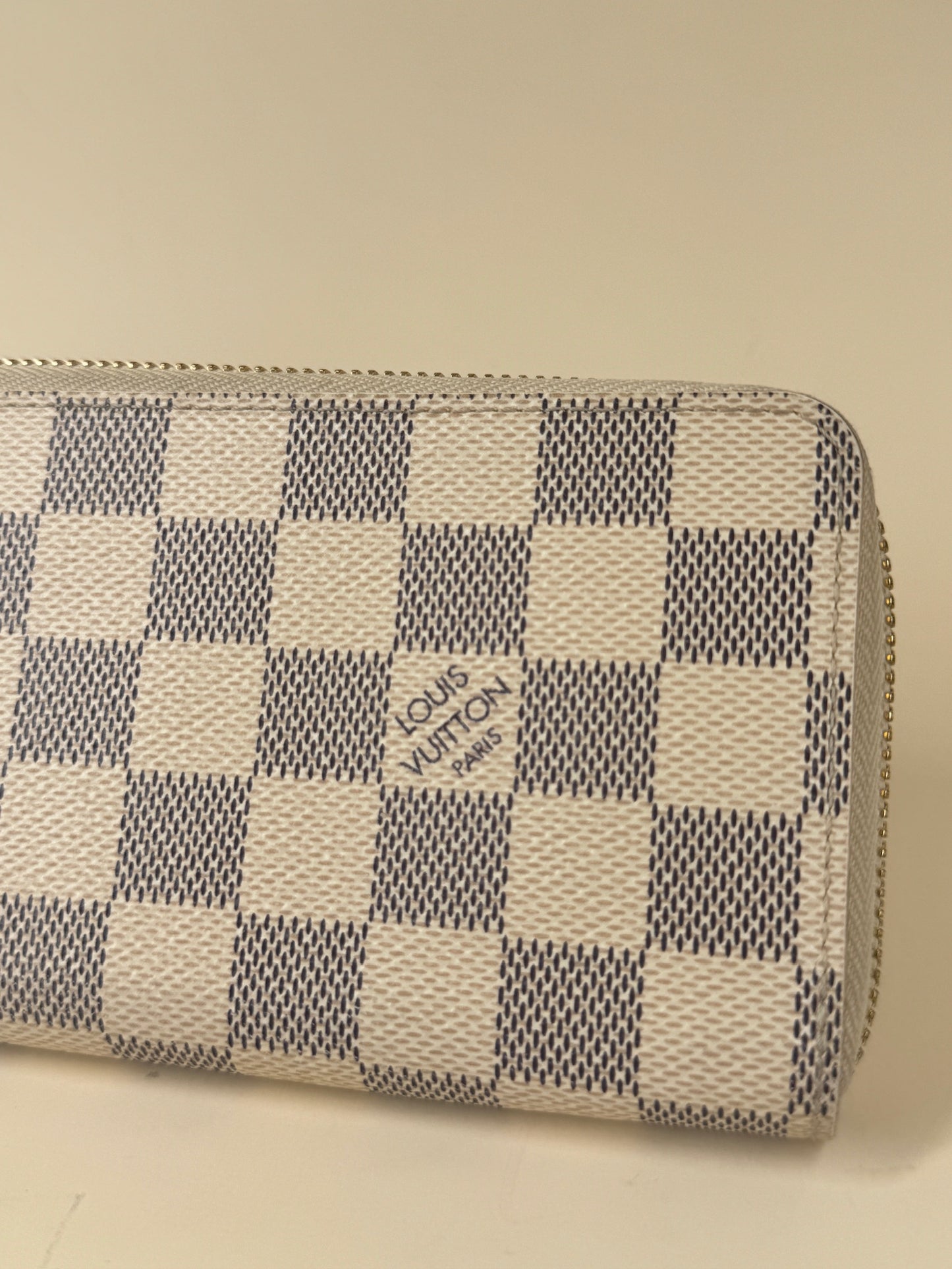 PRE-OWNED LV Azur Ebene Canvas Clemence Wallet
