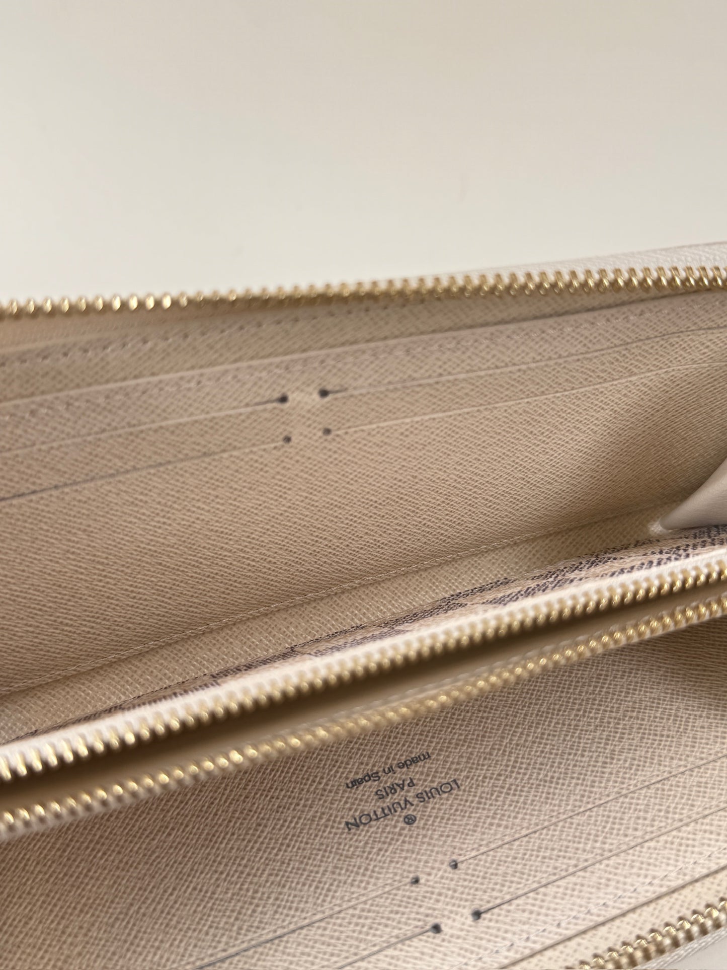 PRE-OWNED LV Azur Ebene Canvas Clemence Wallet