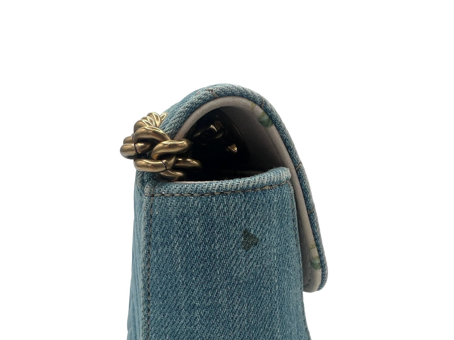 GUCCI - GG Marmont Light Blue Denim Shoulder Bag