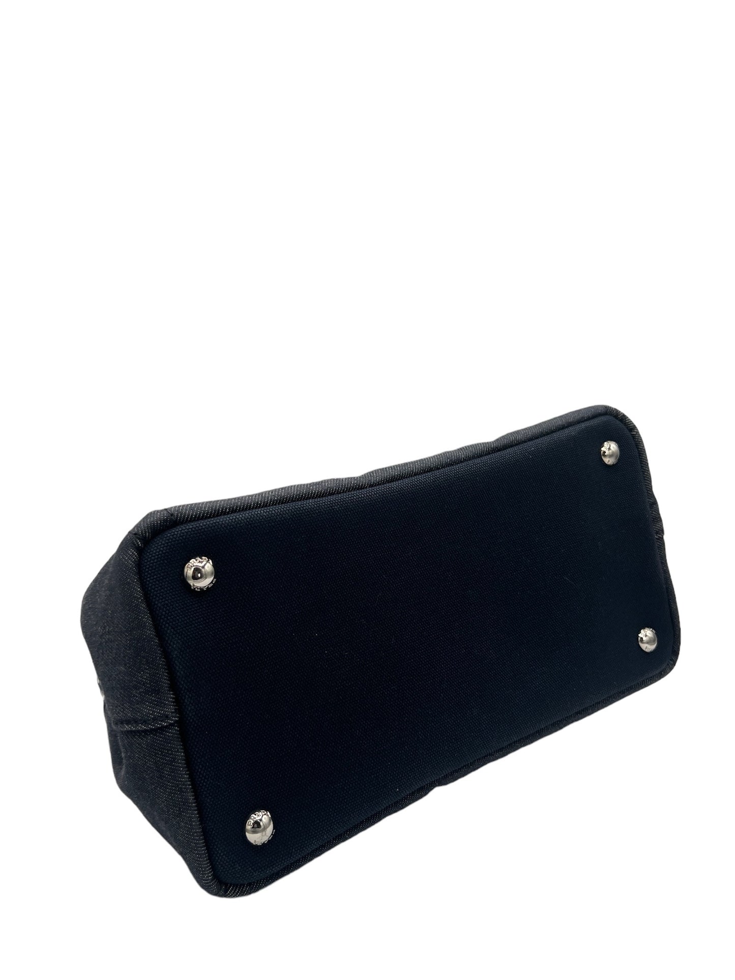 PRADA - Dark Navy Denim Canapa Tote Bag