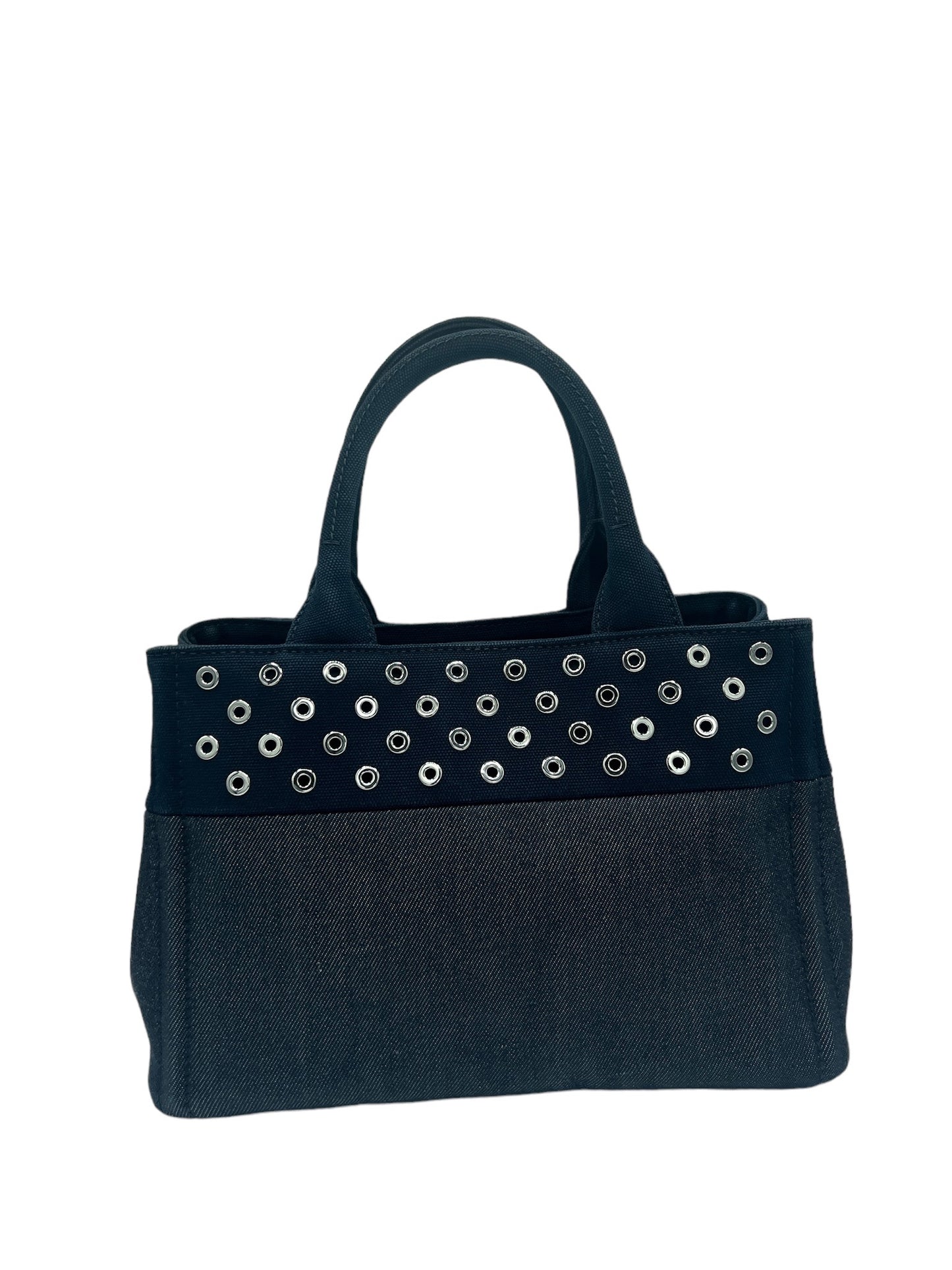 PRADA - Dark Navy Denim Canapa Tote Bag