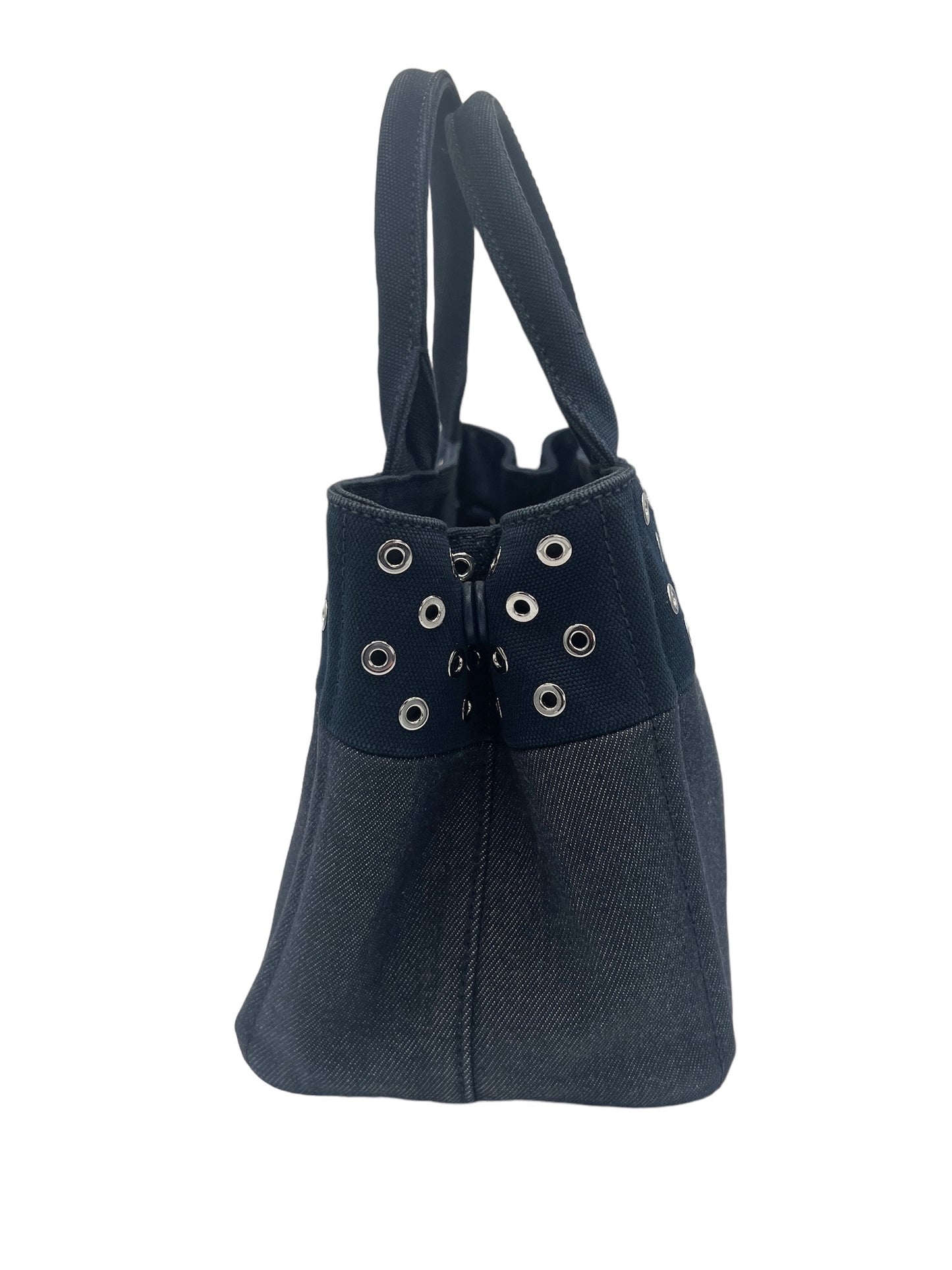 PRADA - Dark Navy Denim Canapa Tote Bag