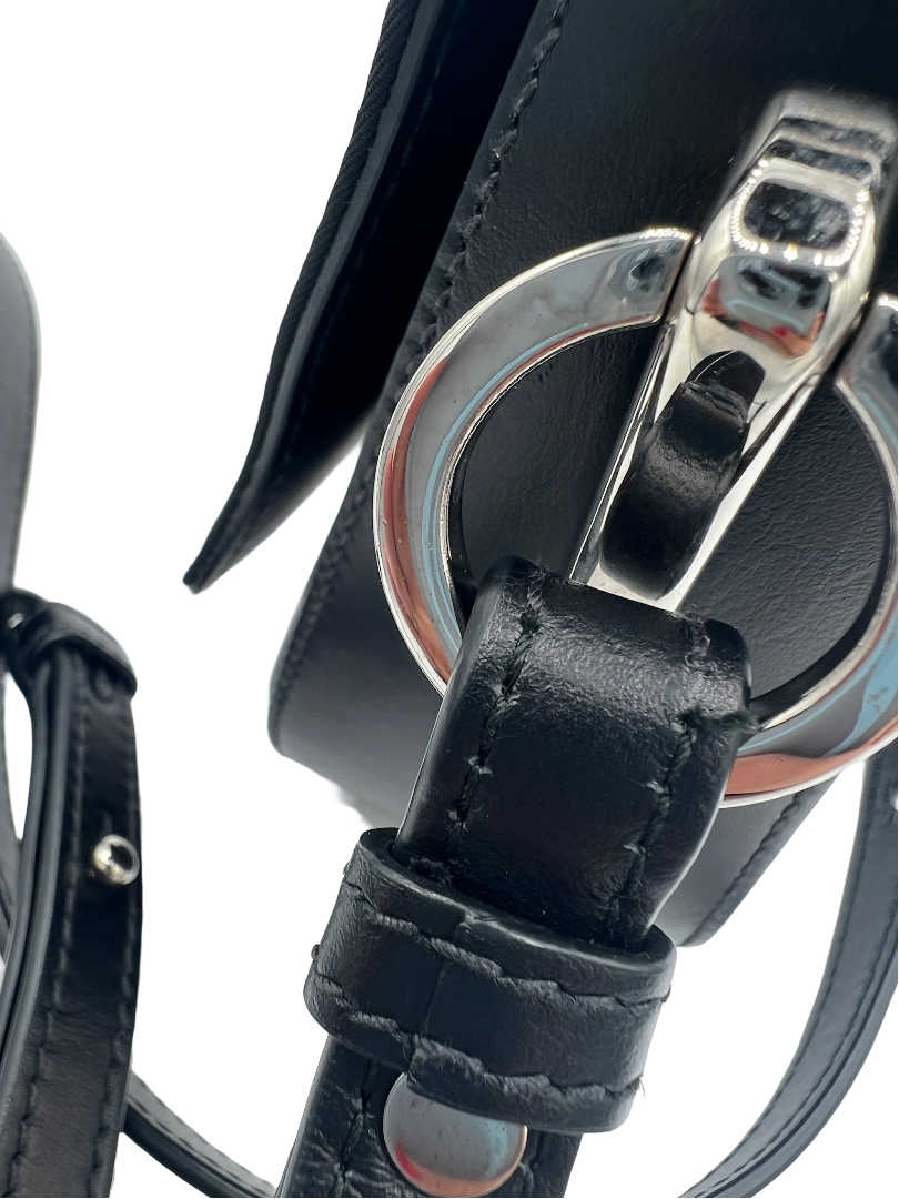 PRADA - Black Nylon Triangle Logo Shoulder Bag