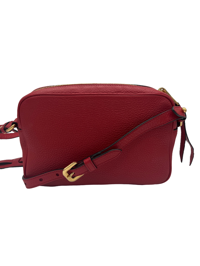 PRADA - Red Leather Crossbody Bag
