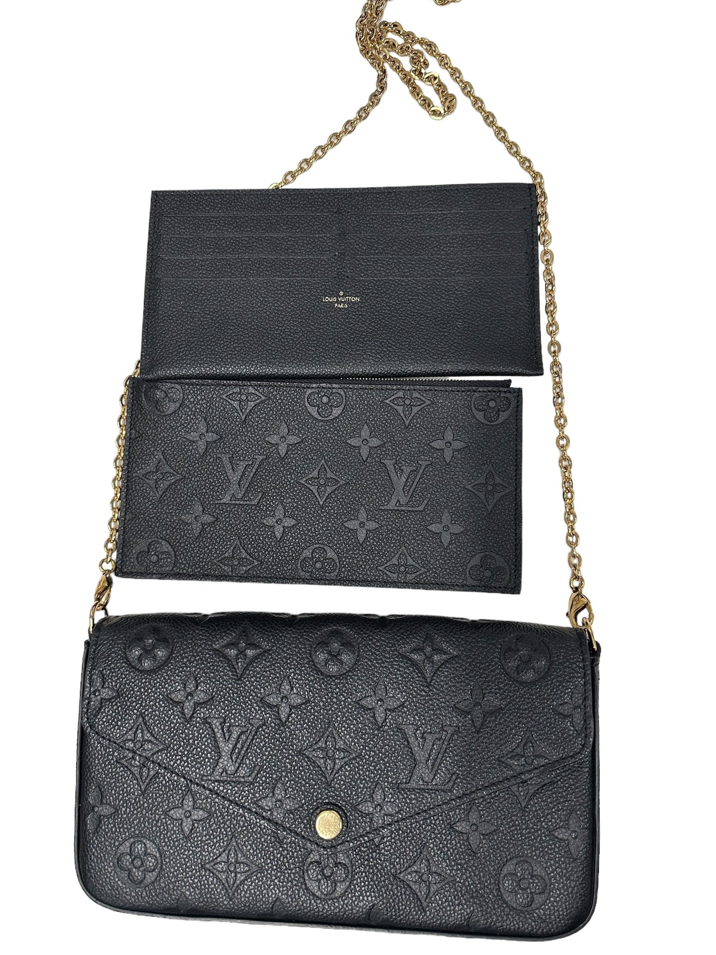 LOUIS VUITTON - Black Monogram Empreinte Felicie Pochette