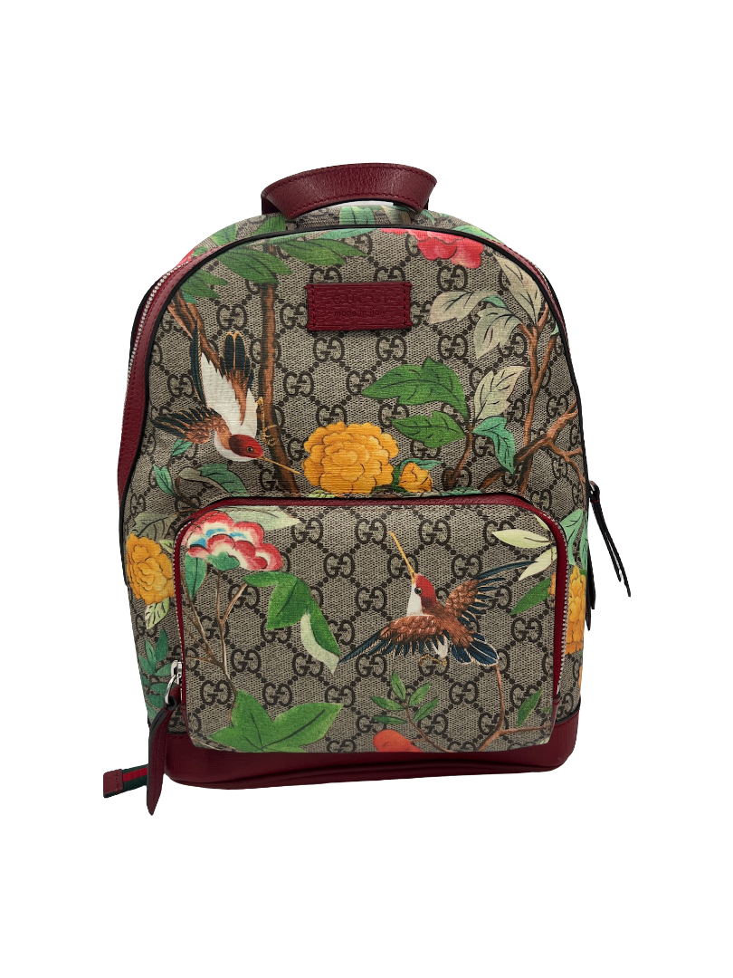 GUCCI - Zip Pocket Backpack Tian Print GG Coated Canvas Small