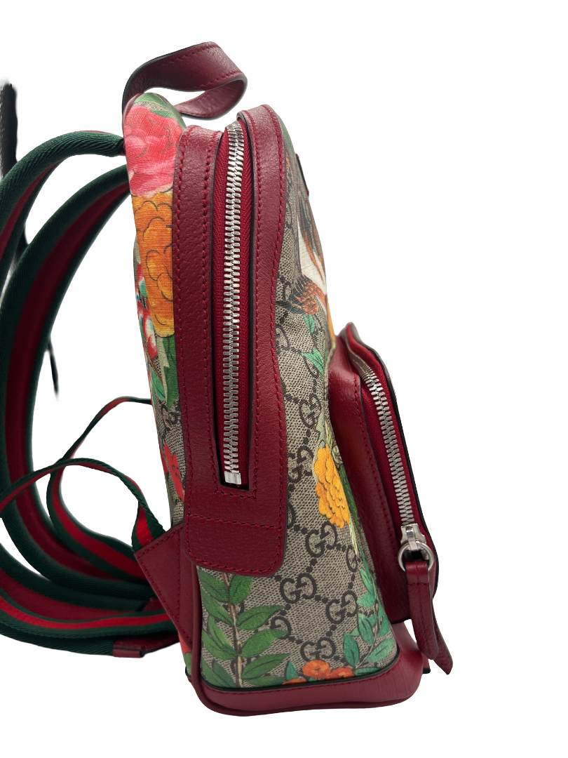 GUCCI - Zip Pocket Backpack Tian Print GG Coated Canvas Small