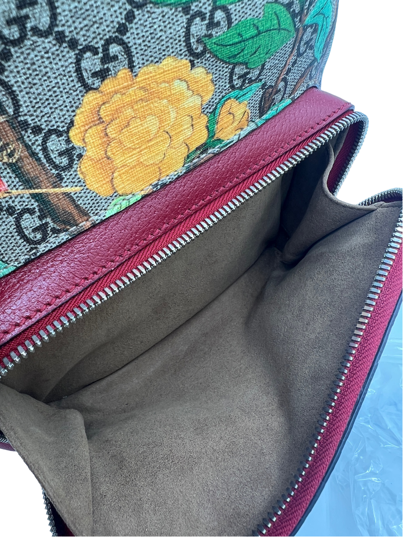GUCCI - Zip Pocket Backpack Tian Print GG Coated Canvas Small