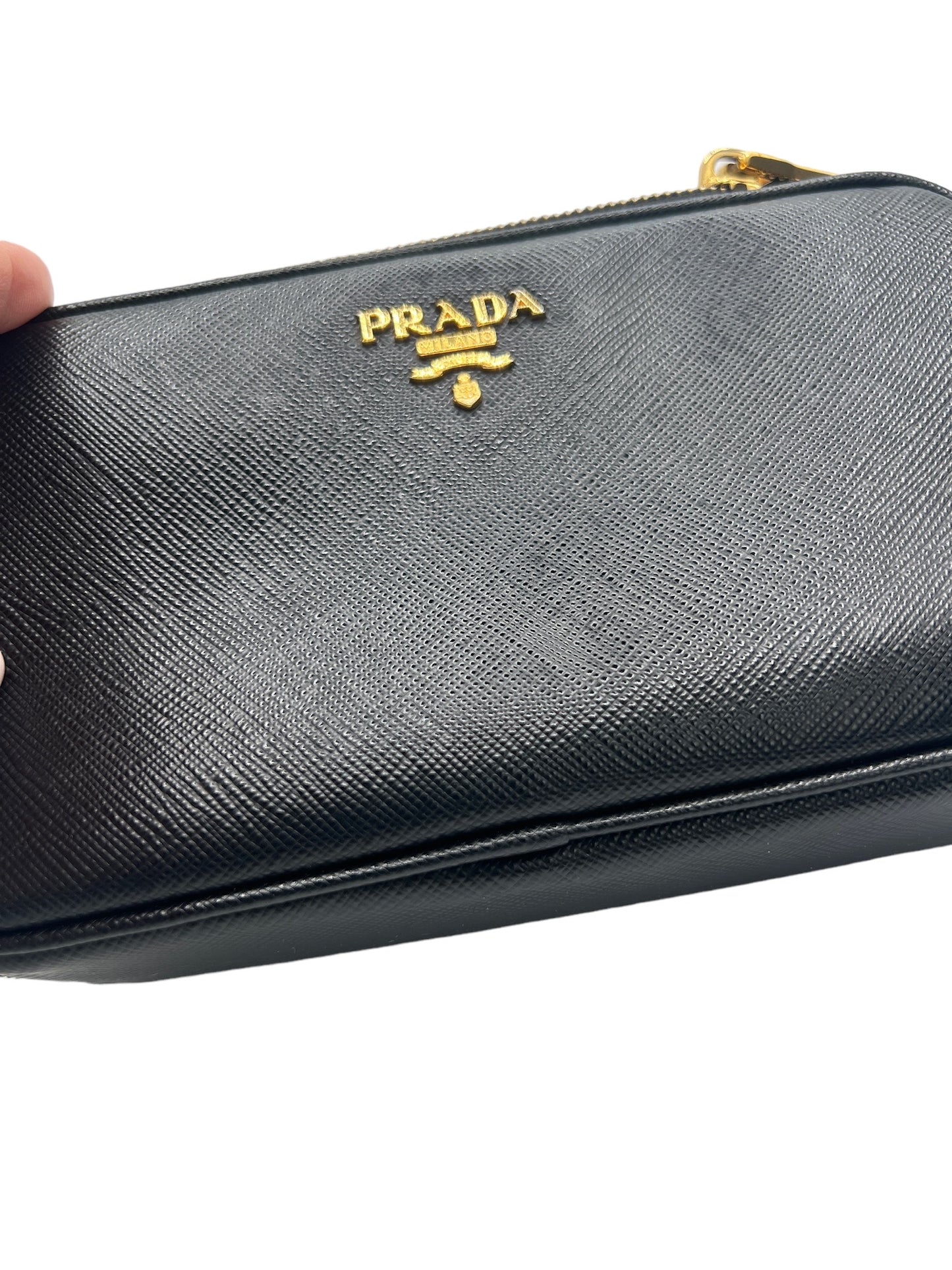 PRADA - Black Saffiano Leather Shoulder Bag
