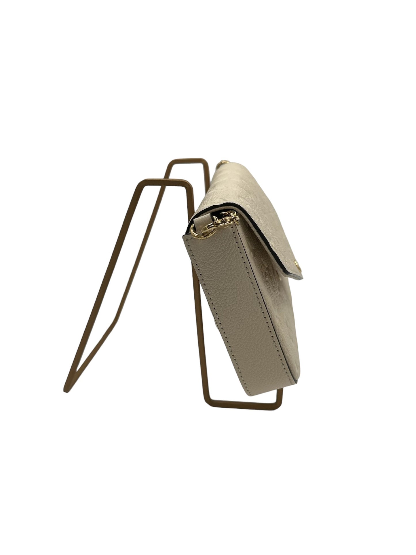 LOUIS VUITTON - Felicie Cream Monogram Empreinte Leather Crossbody Bag