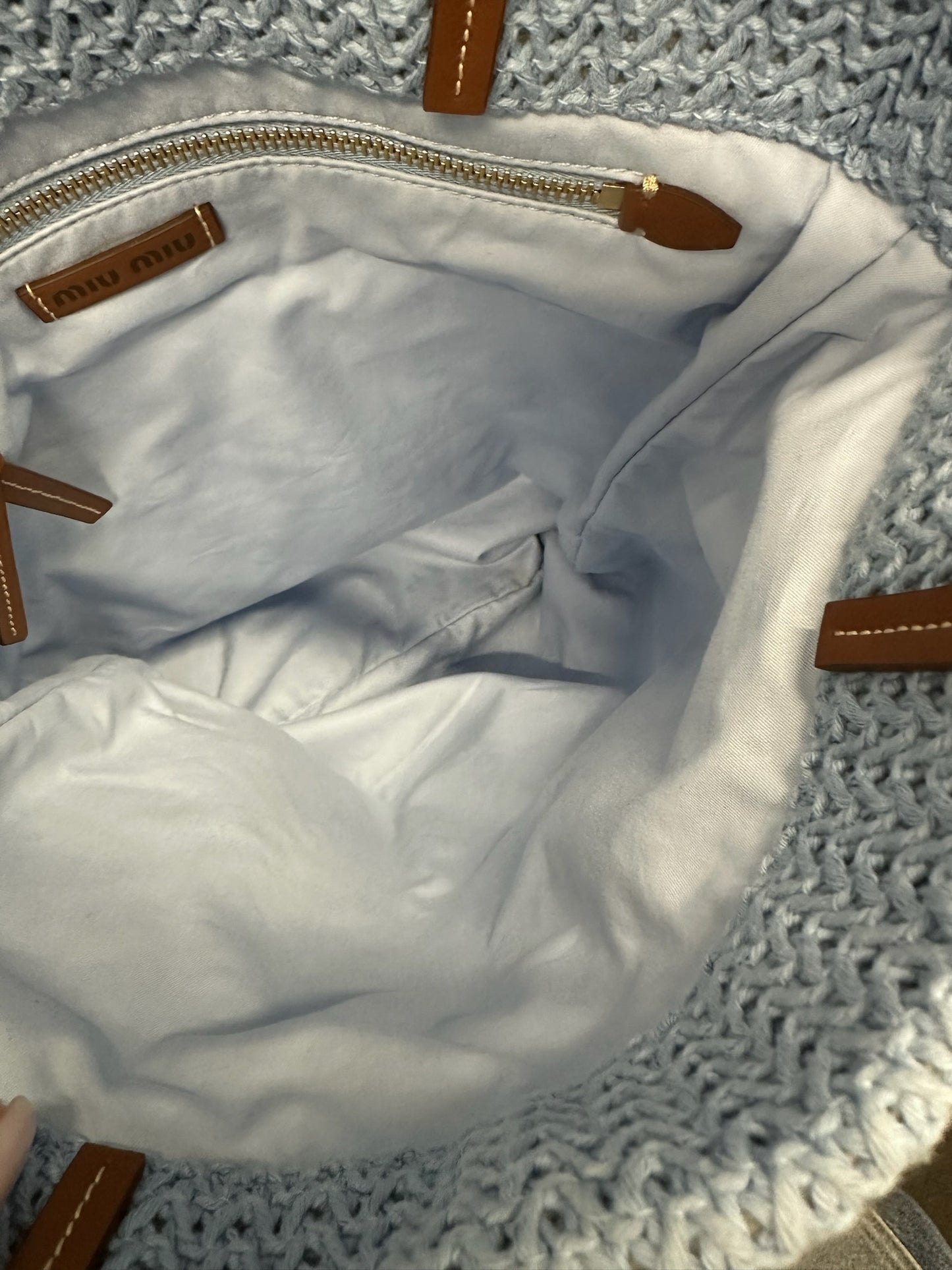 MIU MIU - Multicolor Crochet Woven Logo Tote