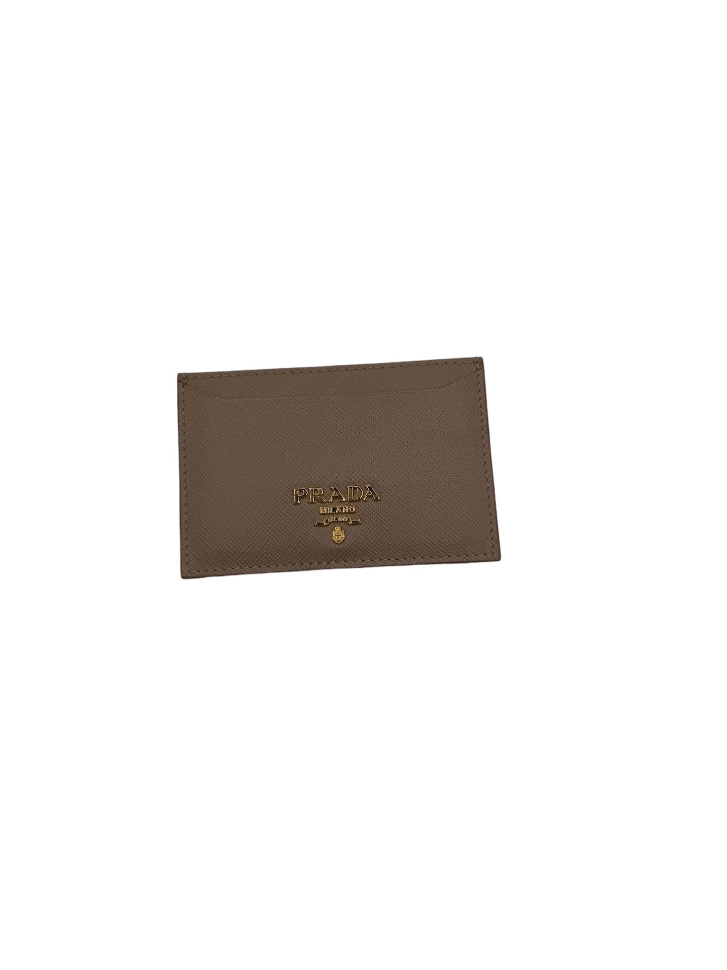 PRADA - Pink Beige Leather Card Case