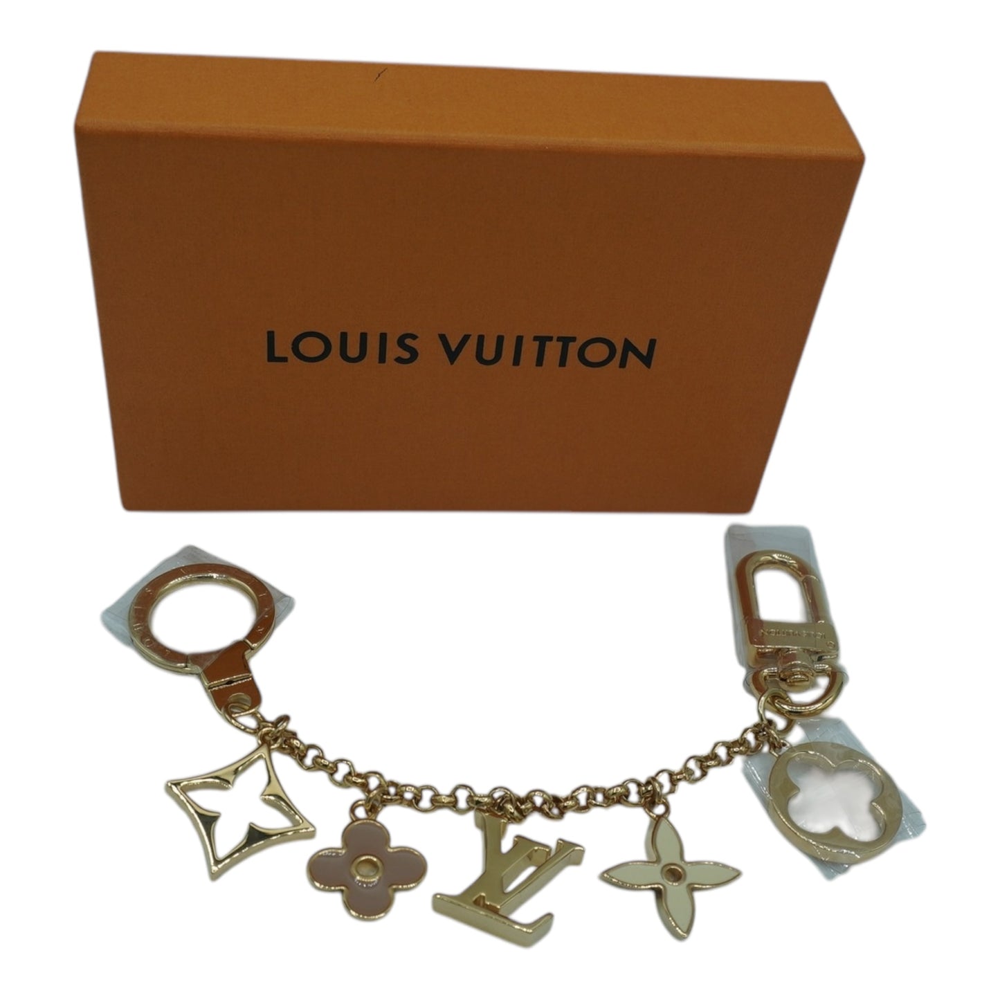 PRE-OWNED LV White Pink Bag Charm