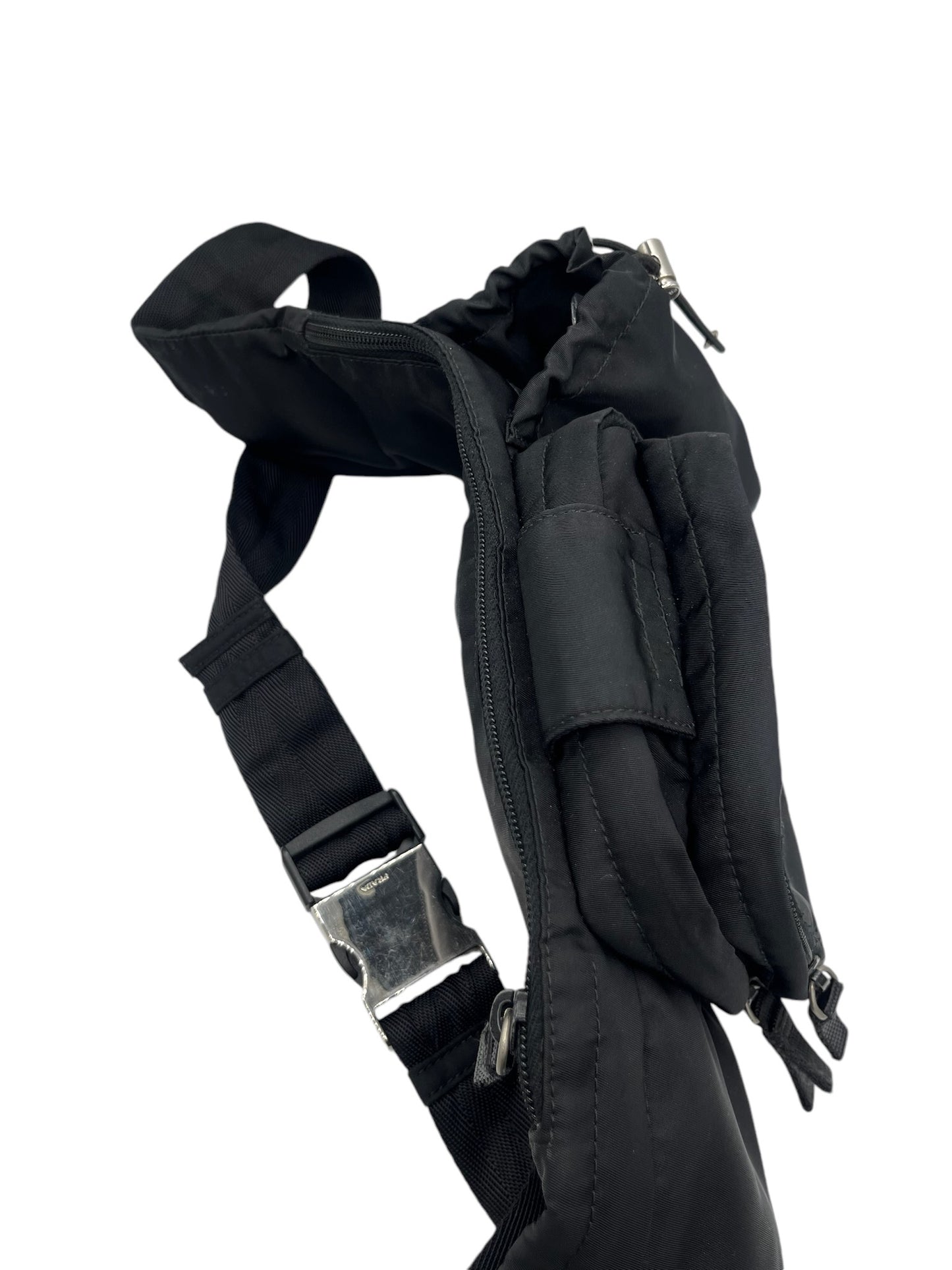 PRADA - Black Tessuto Montagna Belt Bag