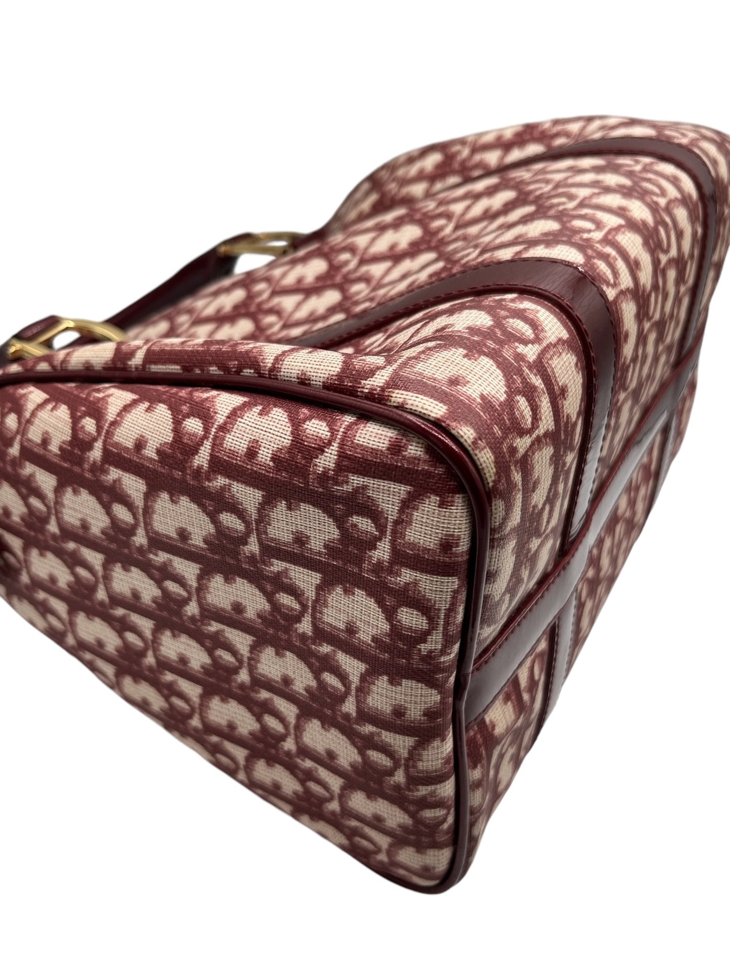 DIOR - Trotter Bordeaux Jacquard PVC Boston Handbag