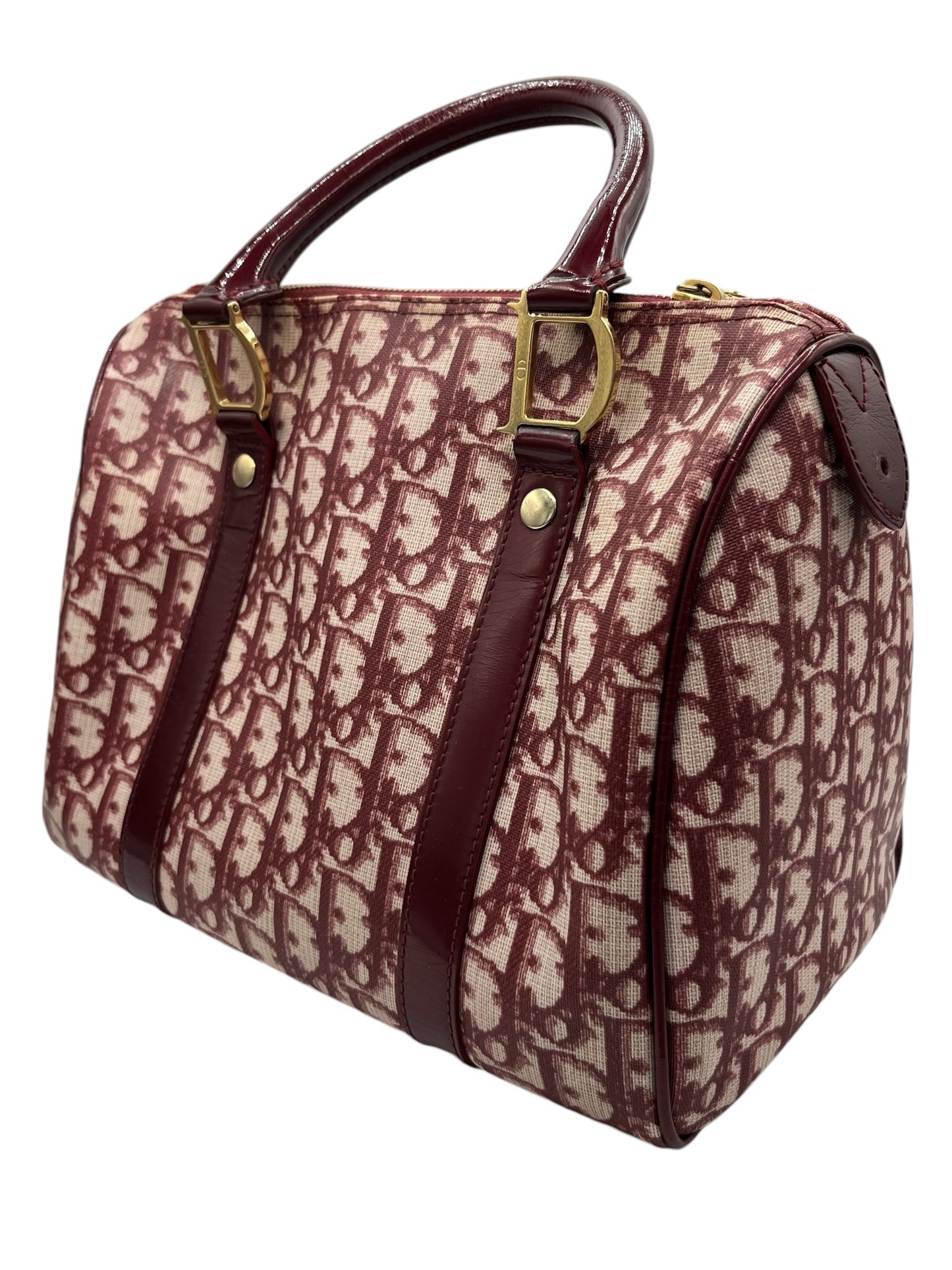 DIOR - Trotter Bordeaux Jacquard PVC Boston Handbag