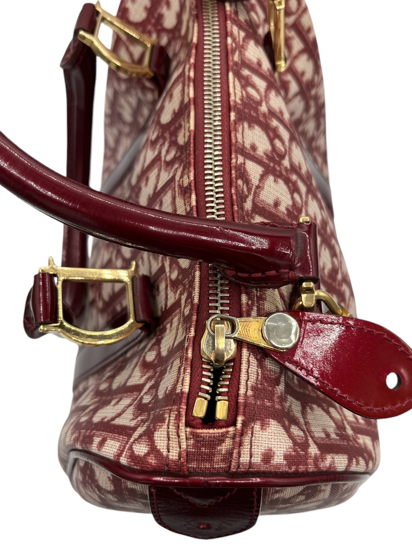 DIOR - Trotter Bordeaux Jacquard PVC Boston Handbag