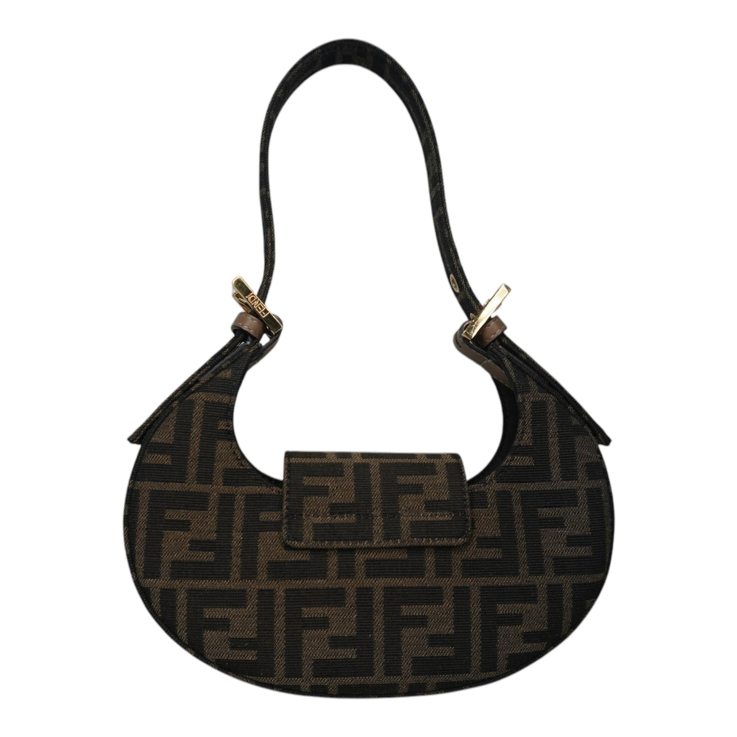 PRE-OWNED Brown Canvas Cookie Mini Hobo Shoulder Bag