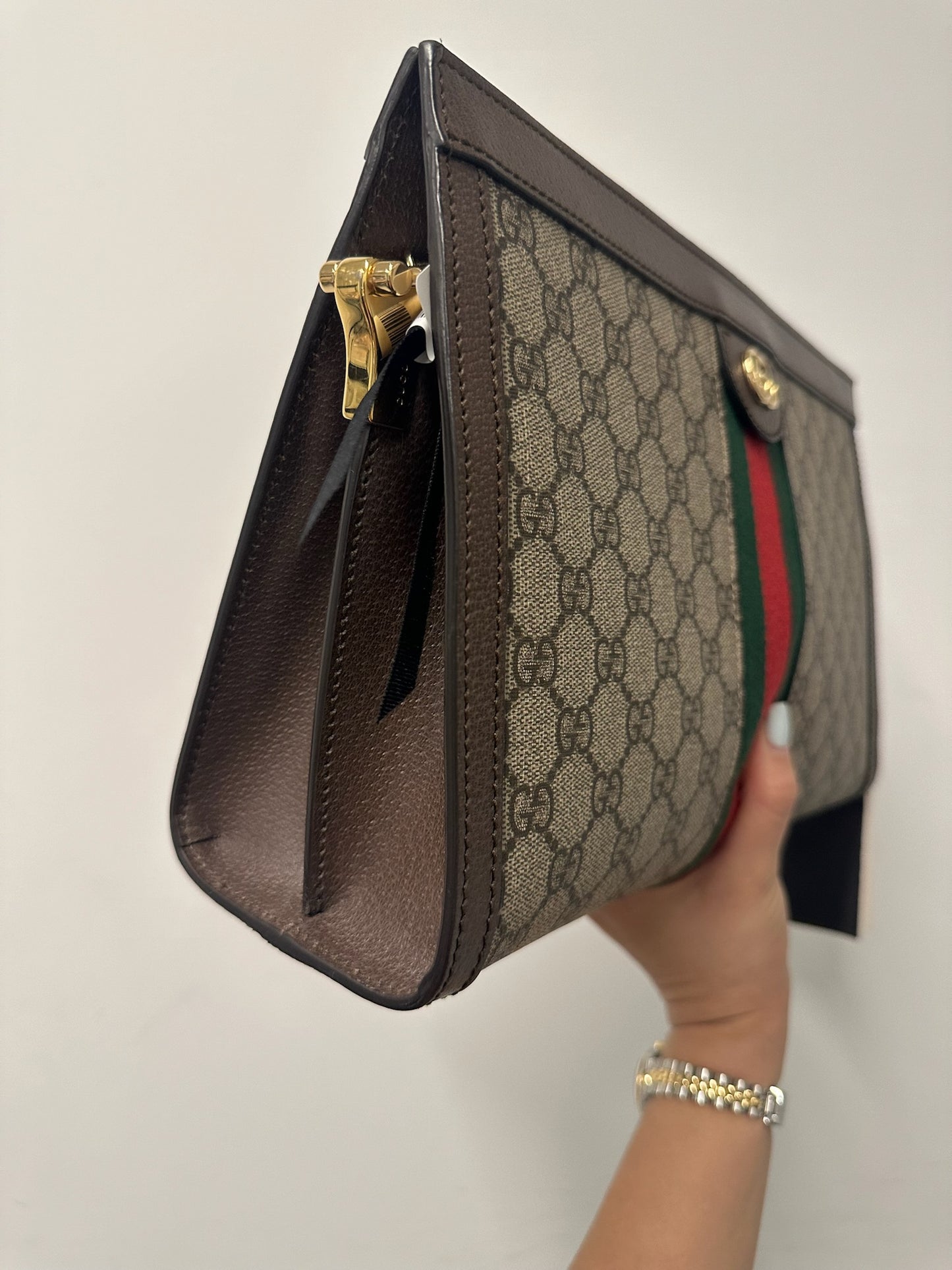 GUCCI - Beige GG Canvas Medium Ophidia WOC Shoulder Bag