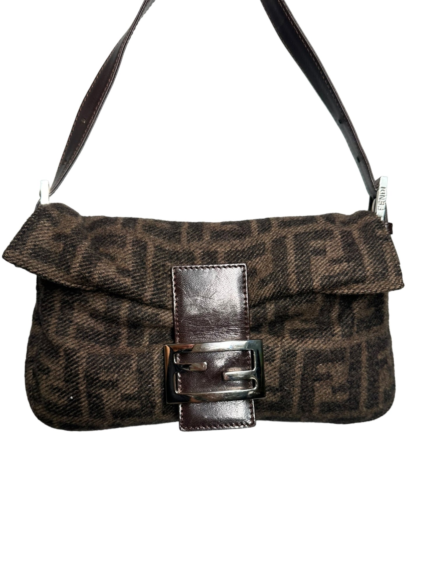 FENDI - Baguette Wool Zucca Shoulder Bag