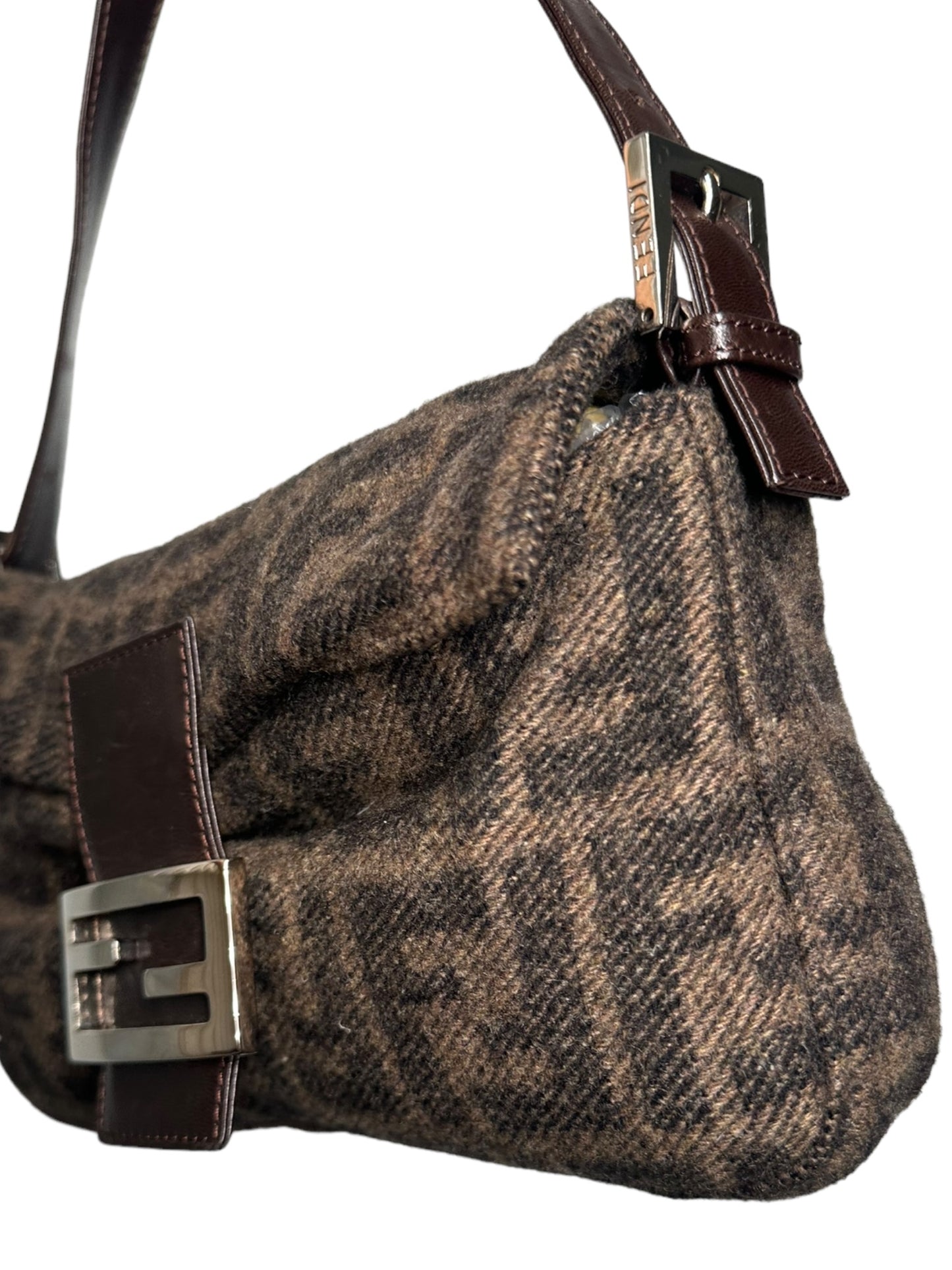 FENDI - Baguette Wool Zucca Shoulder Bag
