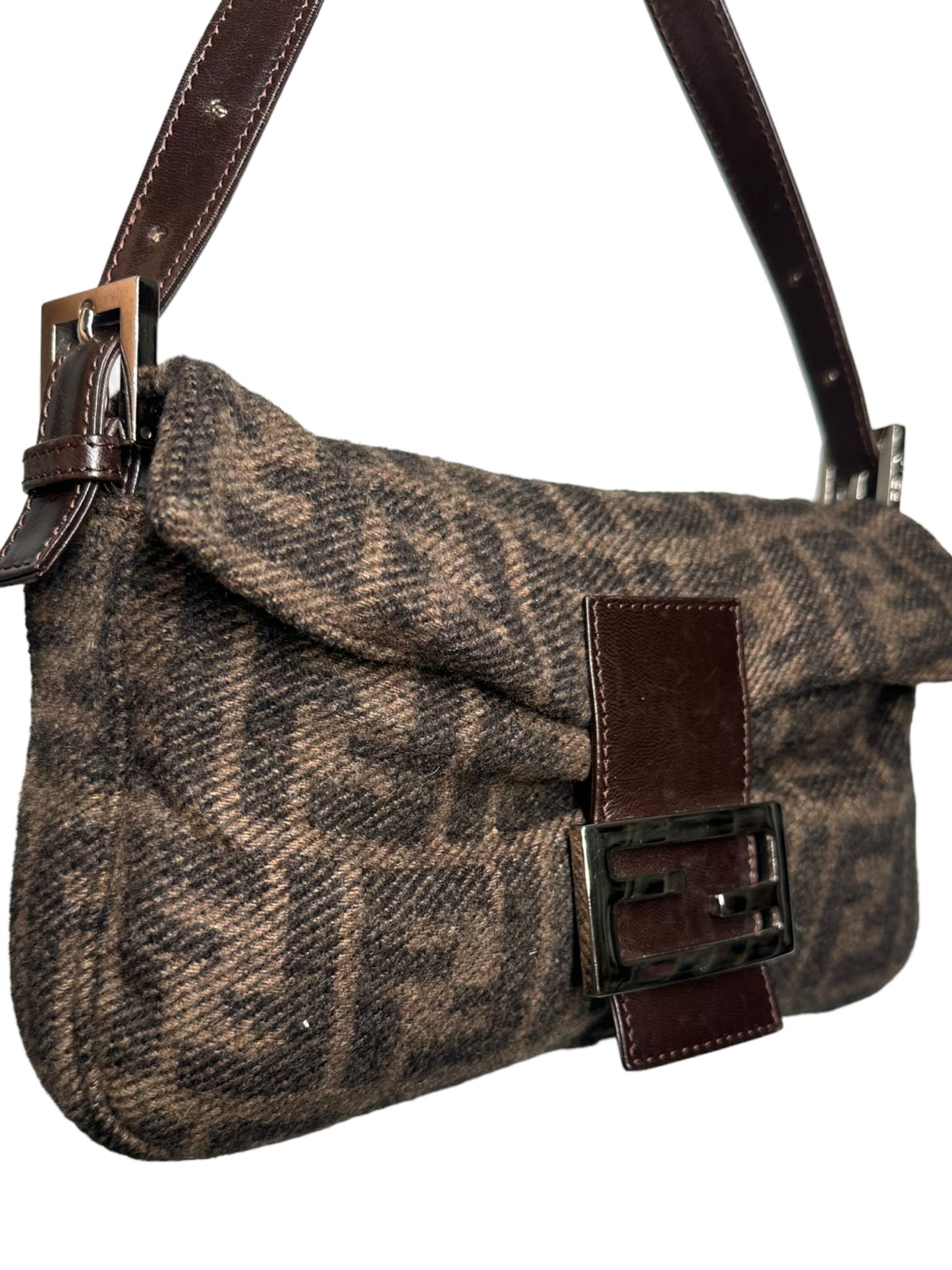 FENDI - Baguette Wool Zucca Shoulder Bag