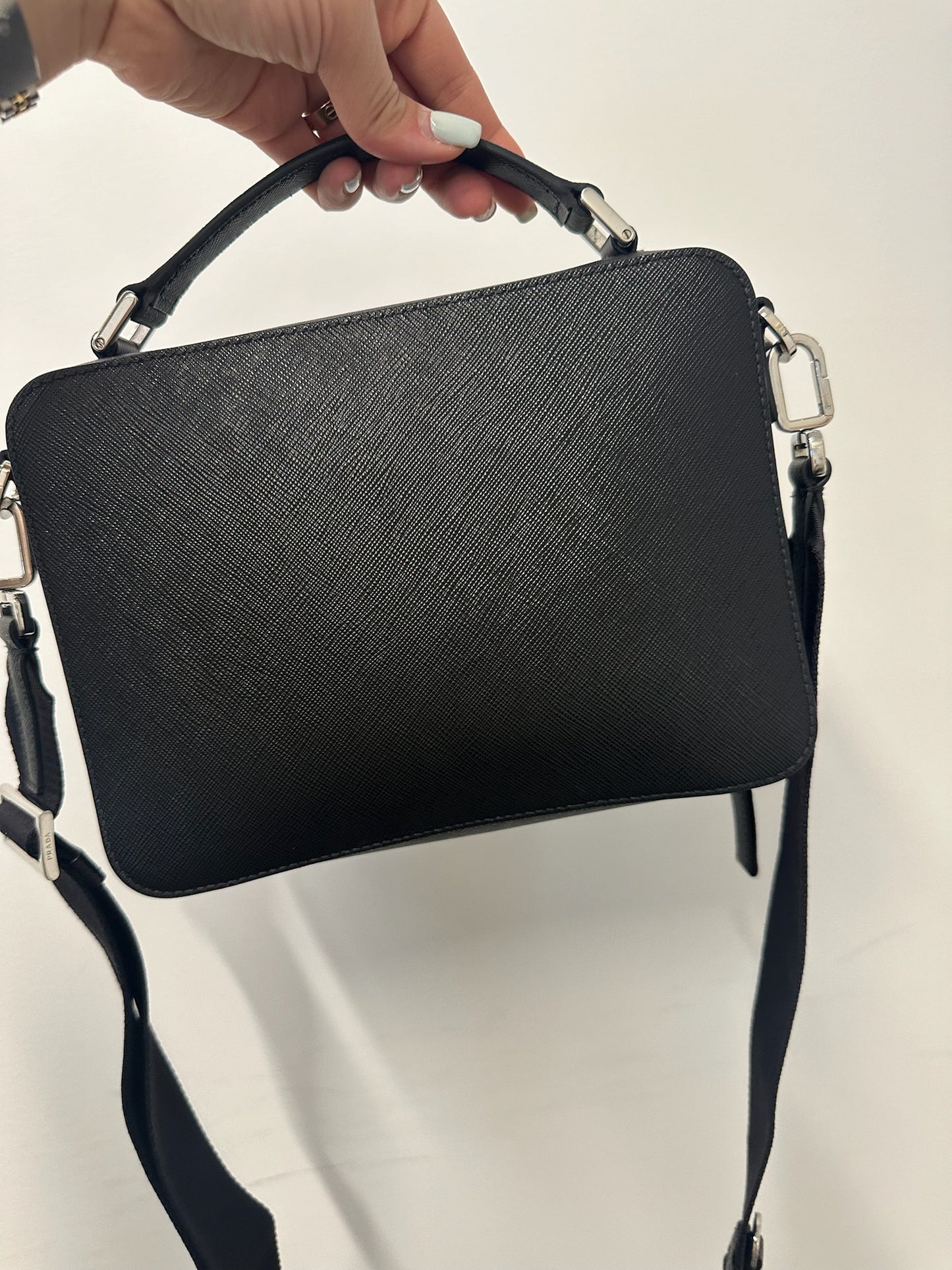 PRADA - Black Saffiano Messenger Bag