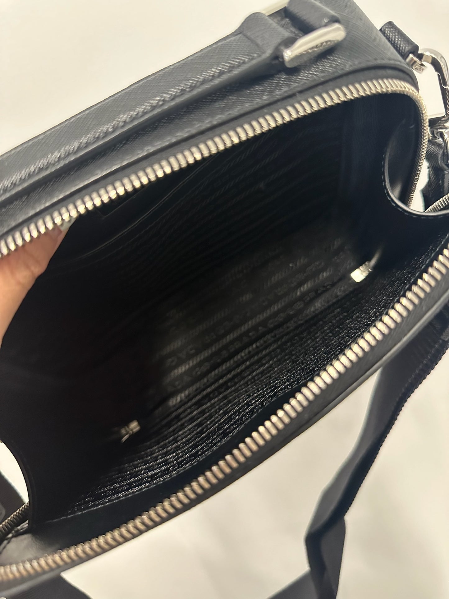 PRADA - Black Saffiano Messenger Bag