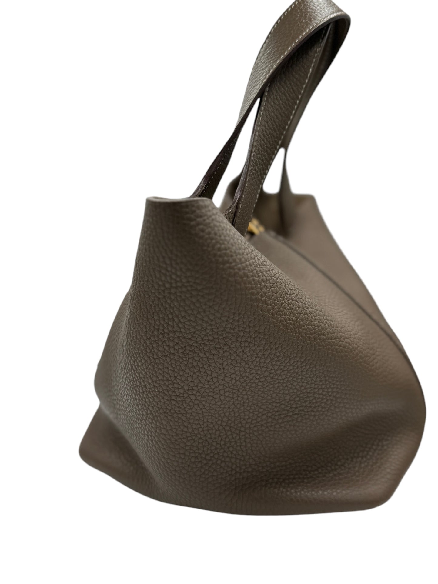 PRE-OWNED Picotin Lock MM Handbag Etoupe Taurillon Clemence