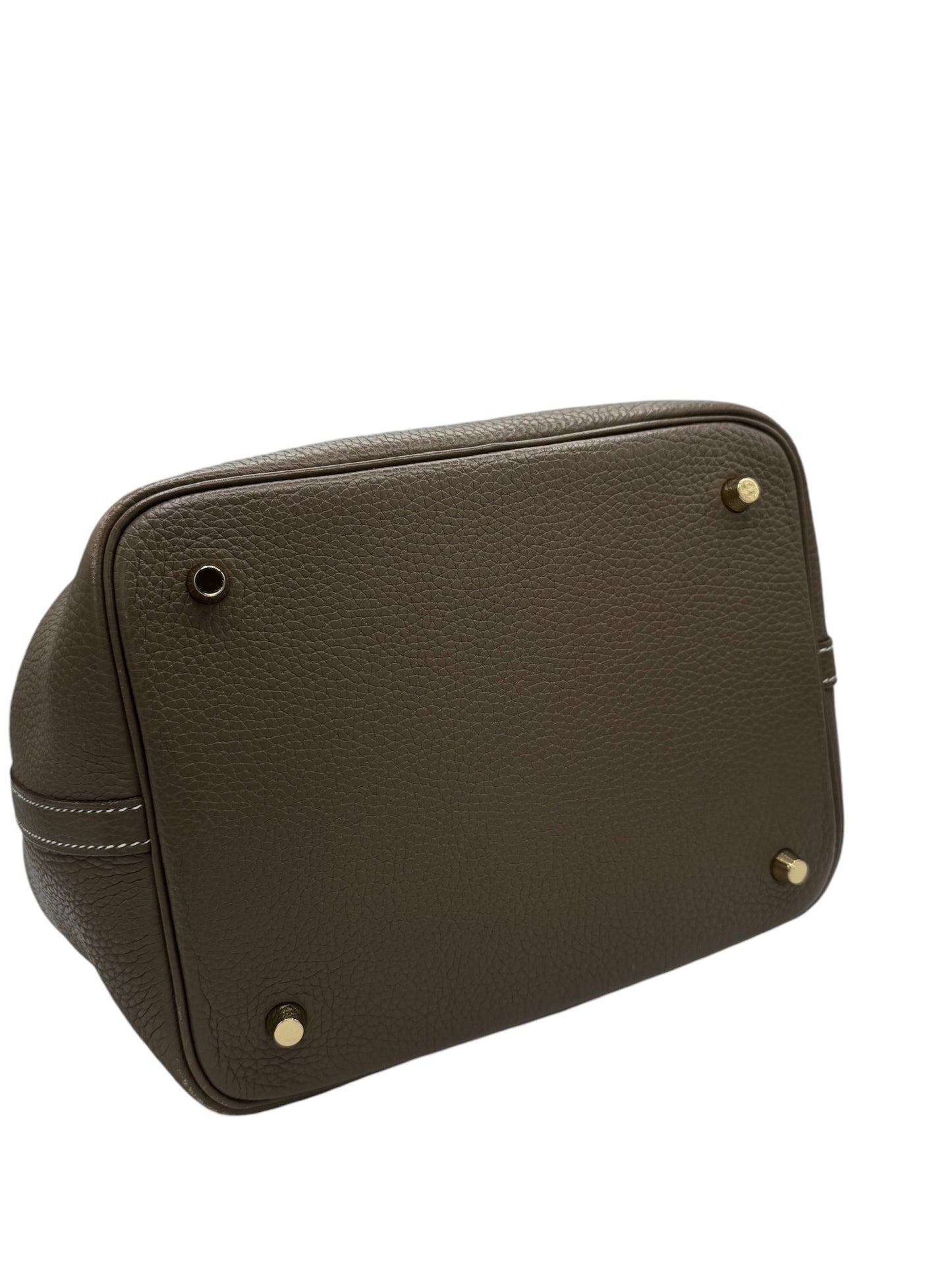 PRE-OWNED Picotin Lock MM Handbag Etoupe Taurillon Clemence