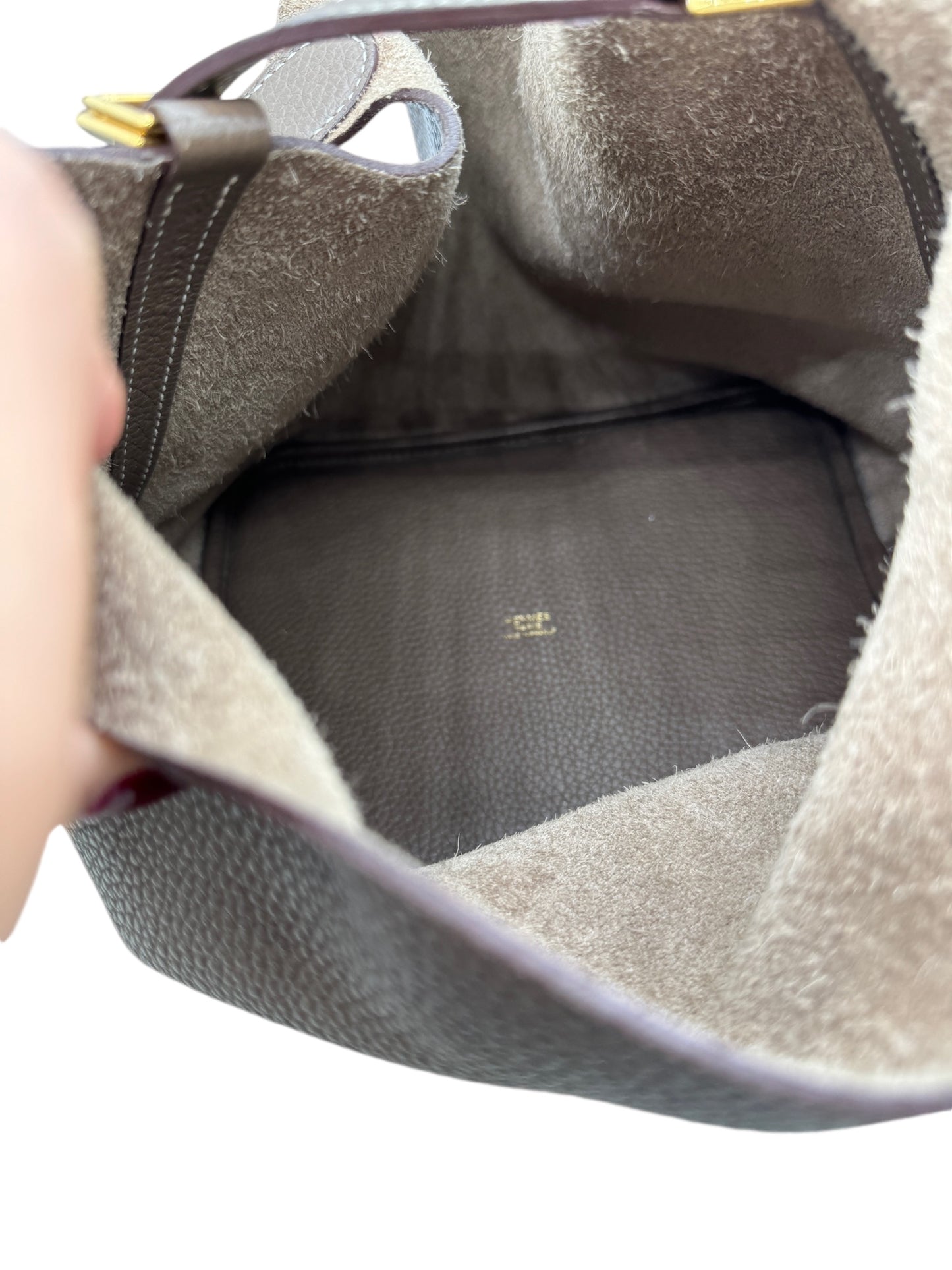 PRE-OWNED Picotin Lock MM Handbag Etoupe Taurillon Clemence