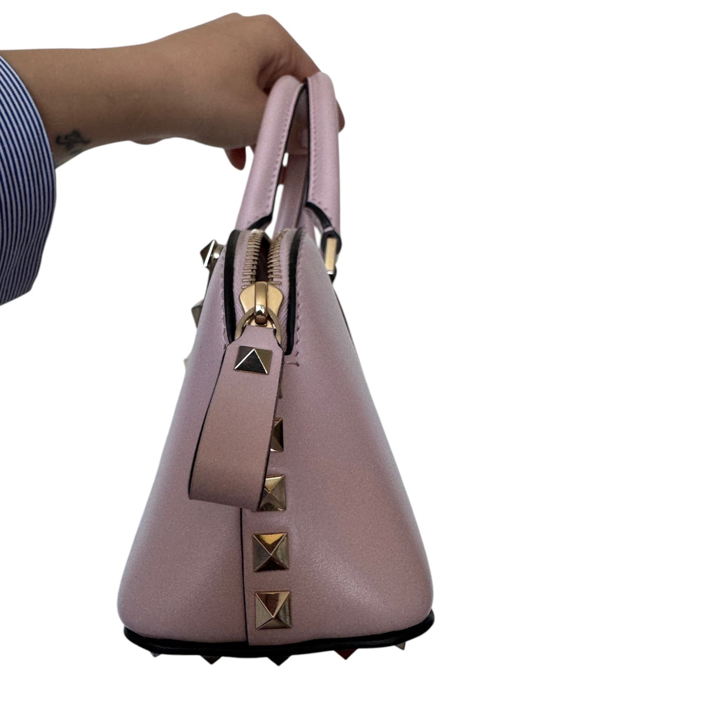 PRE-OWNED Rockstud Zip Up Top Handle Bag