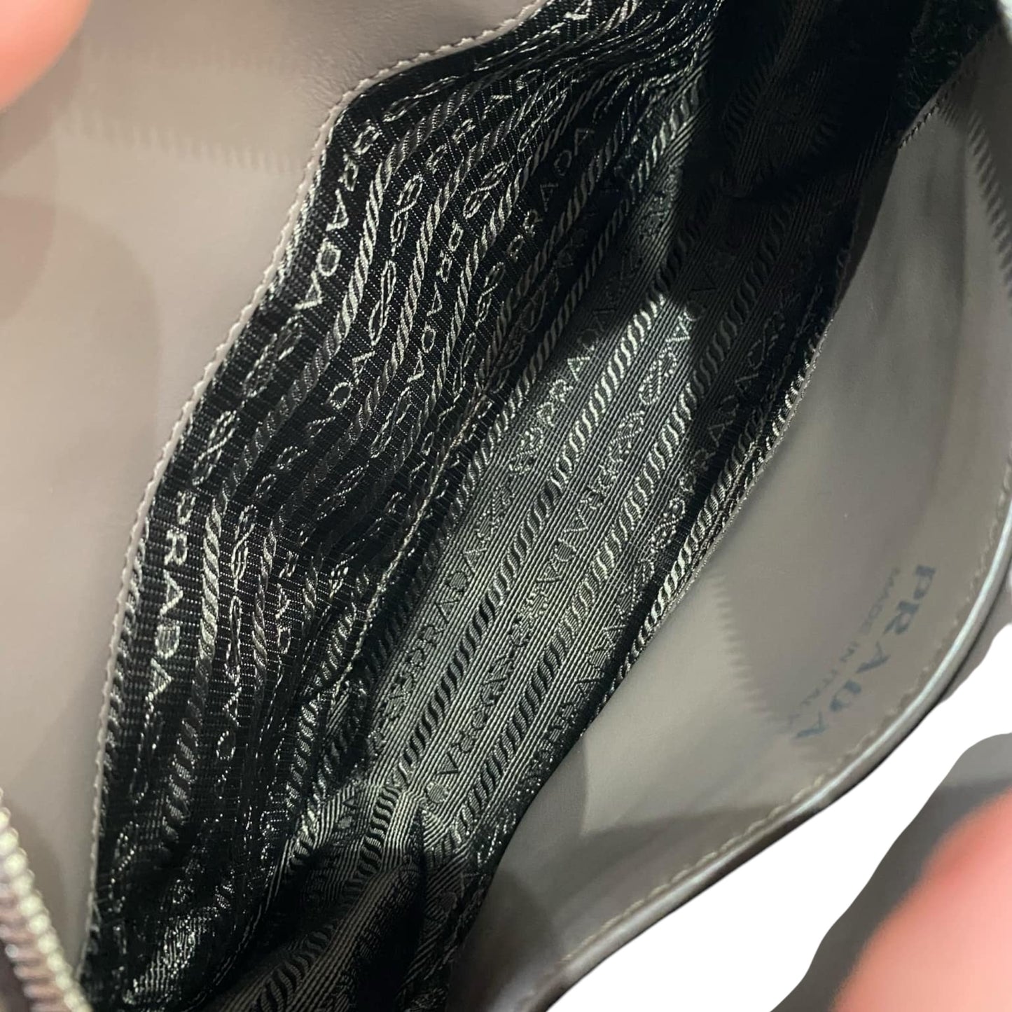 PRE-OWNED Grey Soft Calf Diagramme Crossbody Bag