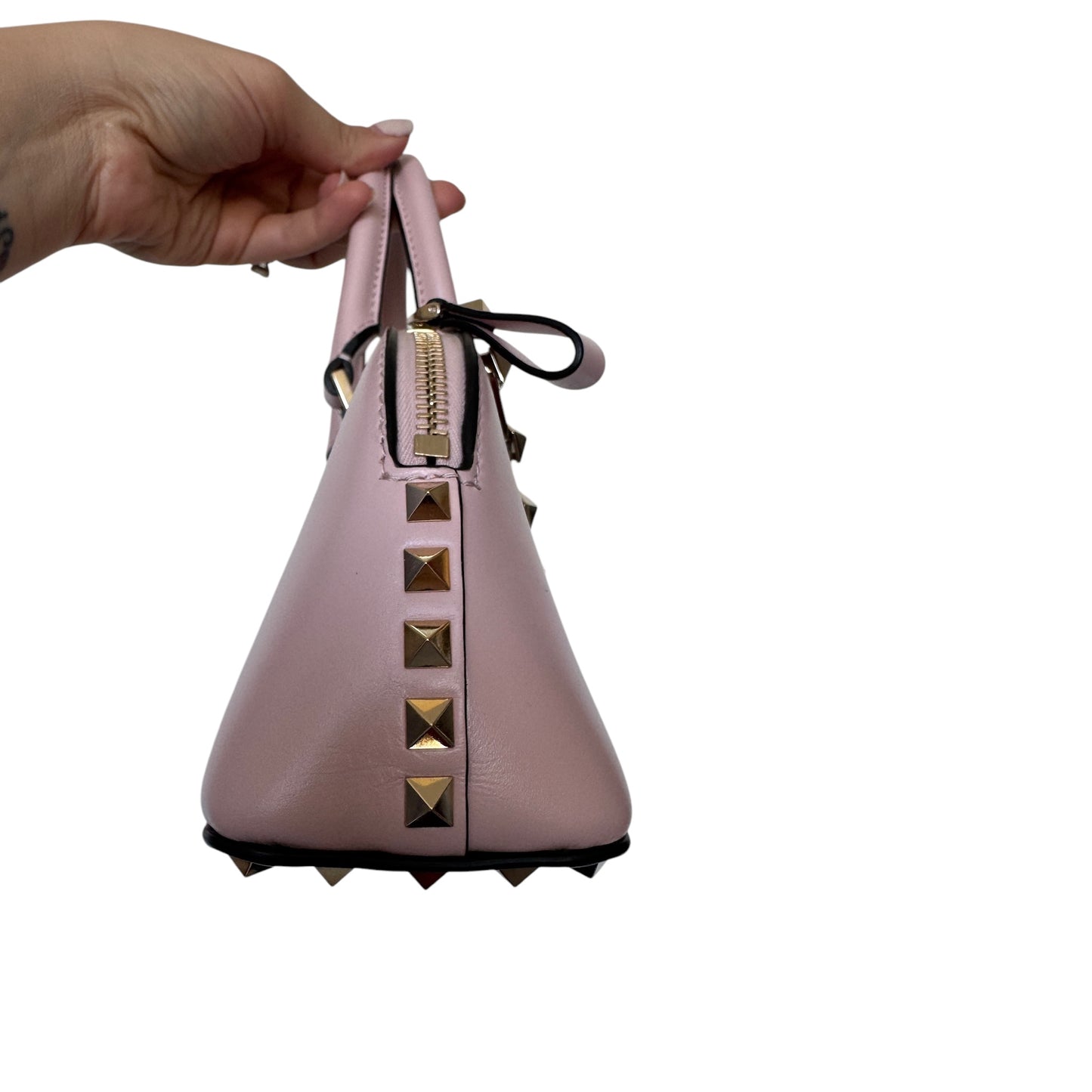 PRE-OWNED Rockstud Zip Up Top Handle Bag