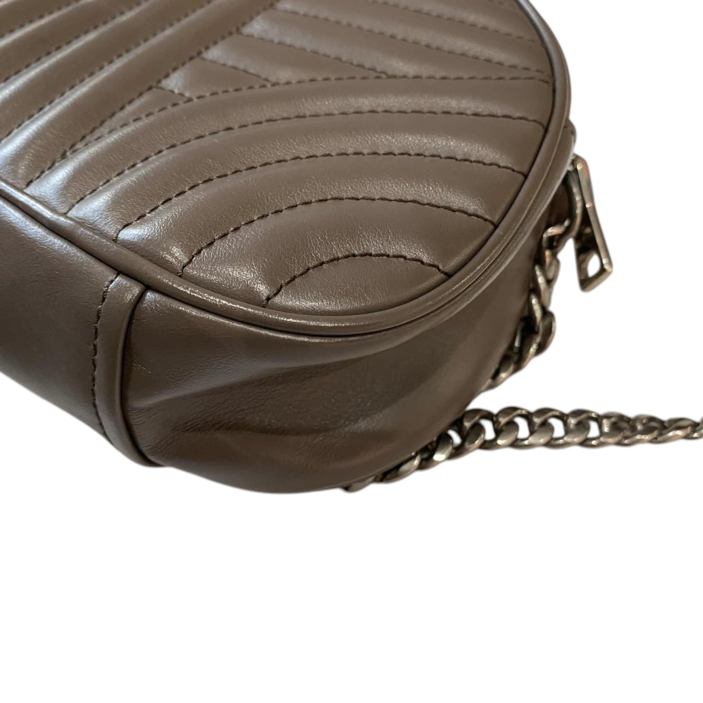 PRE-OWNED Grey Soft Calf Diagramme Crossbody Bag